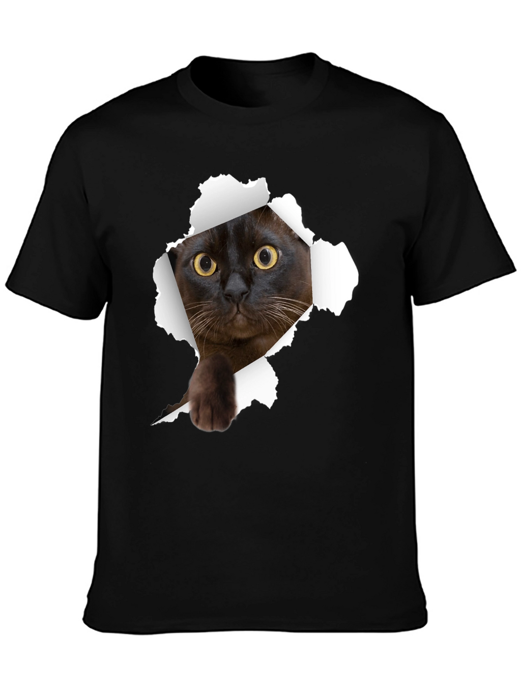 Cat Ripped T-Shirt - Peekaboo Kitty Tee