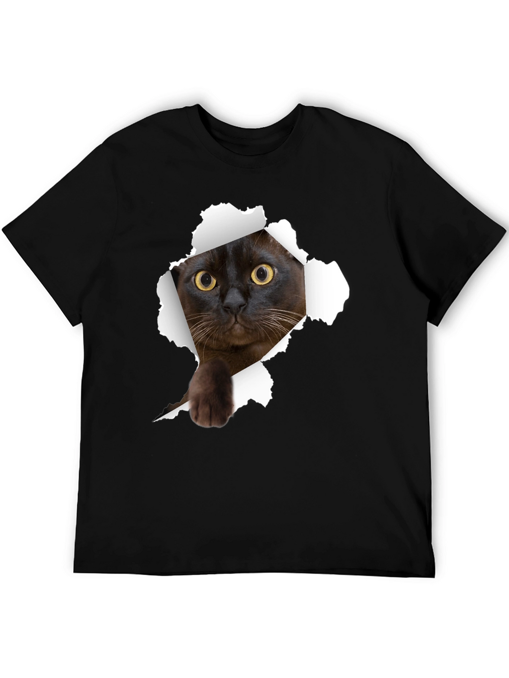 Cat Ripped T-Shirt - Peekaboo Kitty Tee
