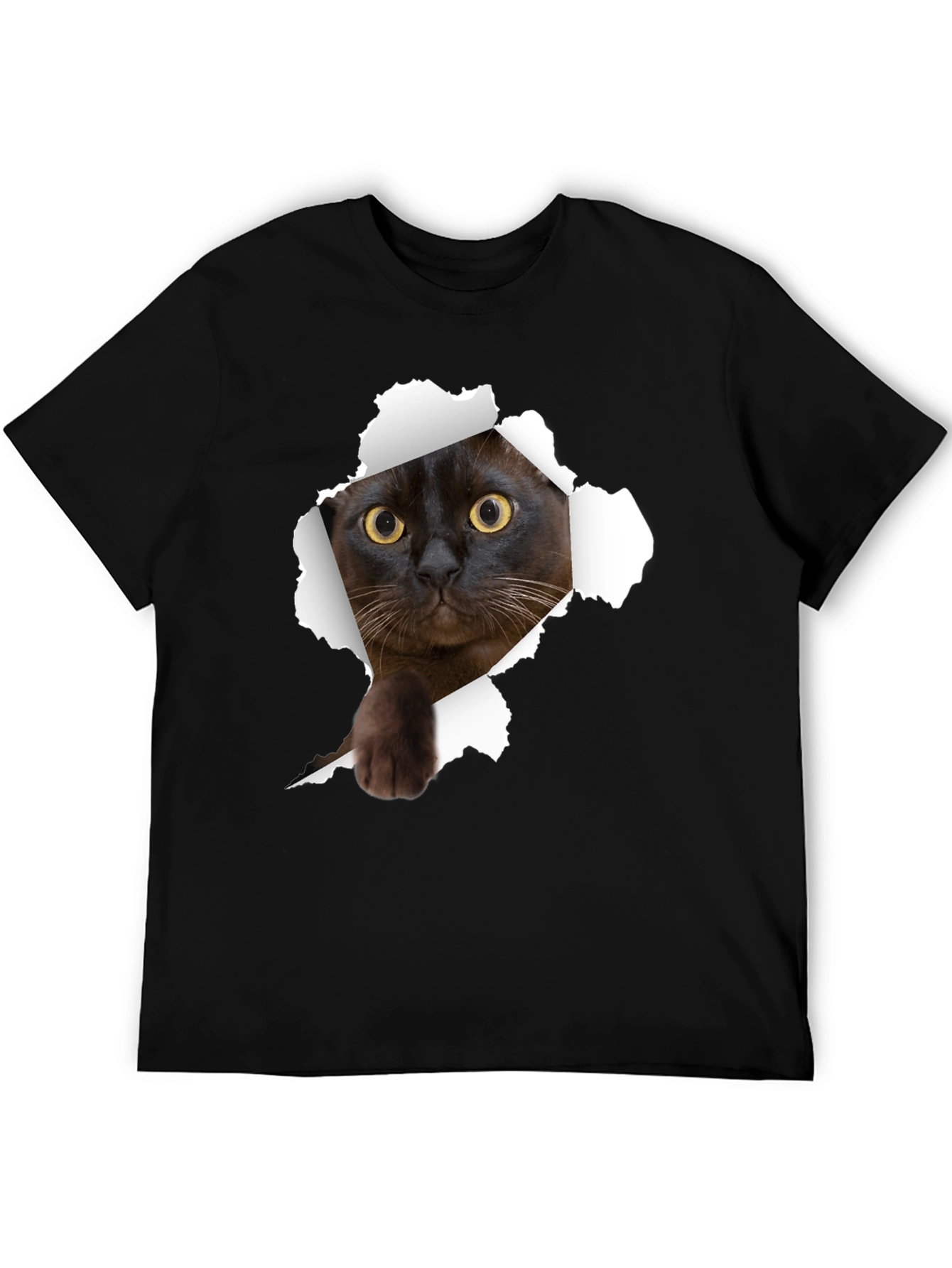 Cat Ripped T-Shirt - Peekaboo Kitty Tee