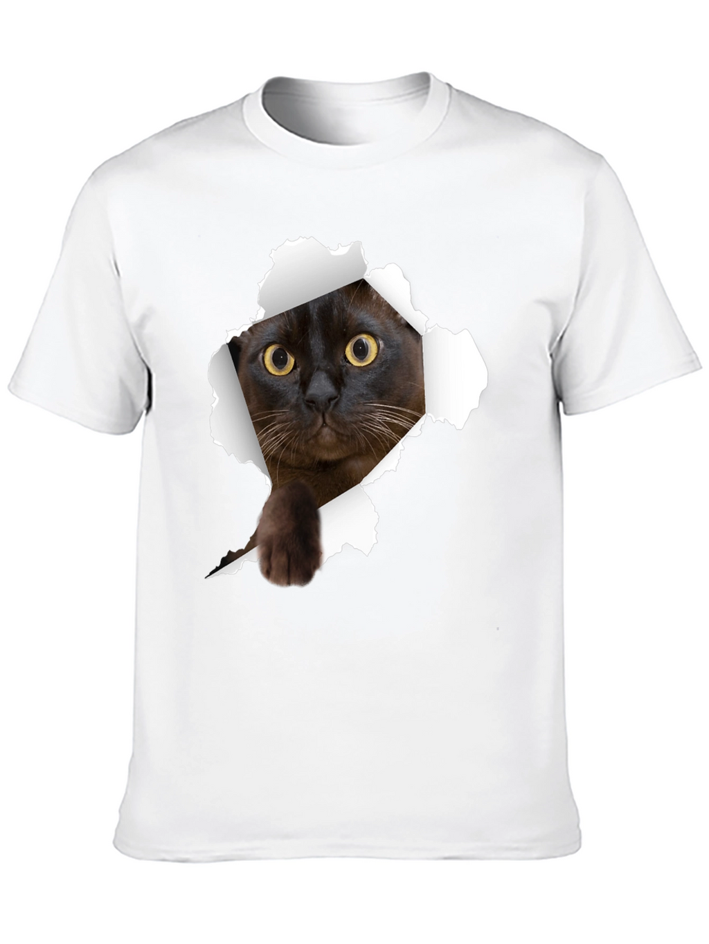 Cat Ripped T-Shirt - Peekaboo Kitty Tee