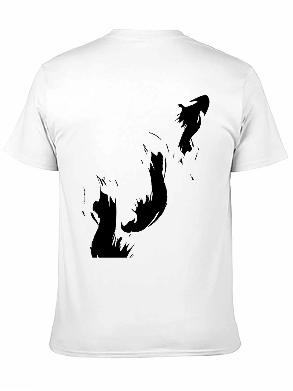 Mens Black T-Shirt with Abstract Silhouette Design