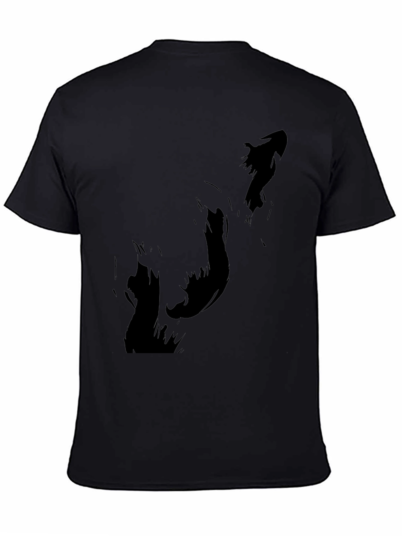 Mens Black T-Shirt with Abstract Silhouette Design