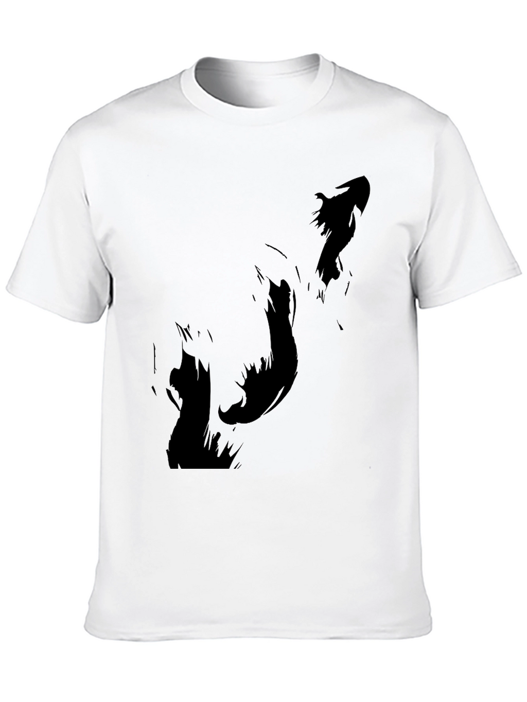 Mens Black T-Shirt with Abstract Silhouette Design