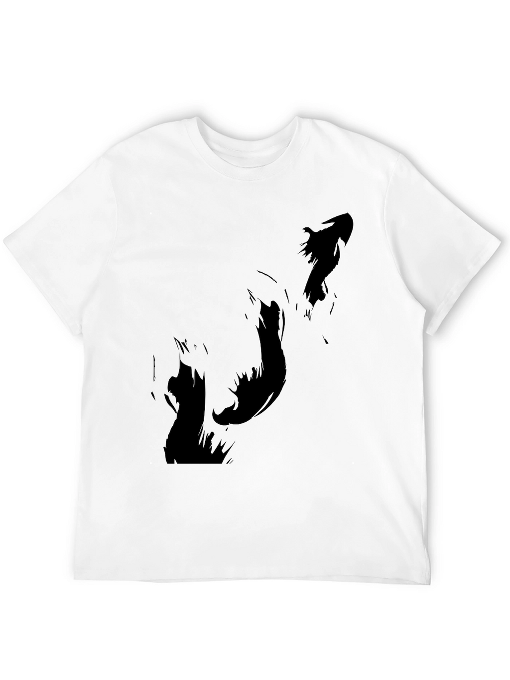 Mens Black T-Shirt with Abstract Silhouette Design