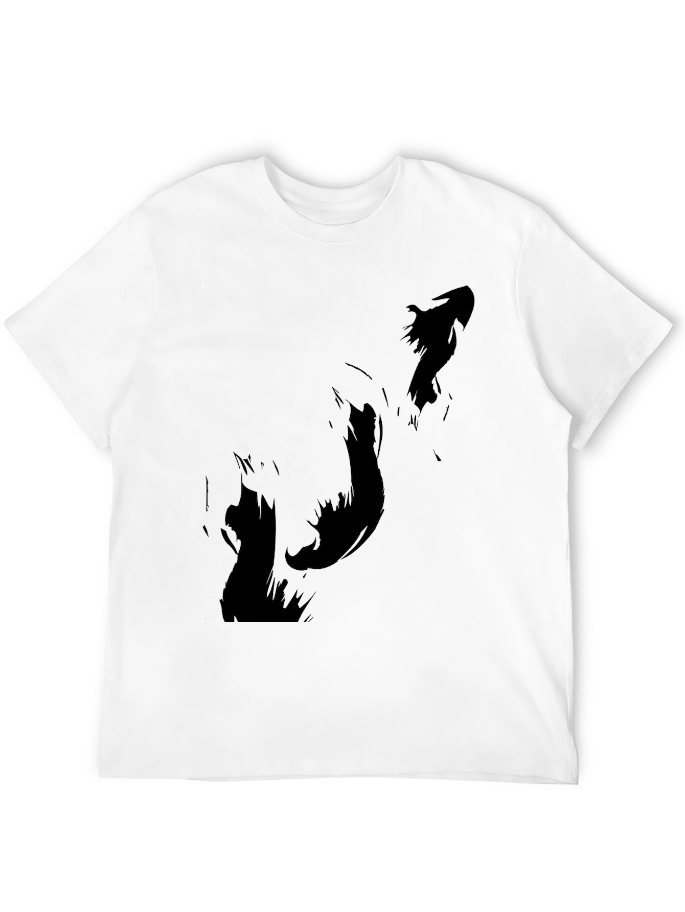 Mens Black T-Shirt with Abstract Silhouette Design
