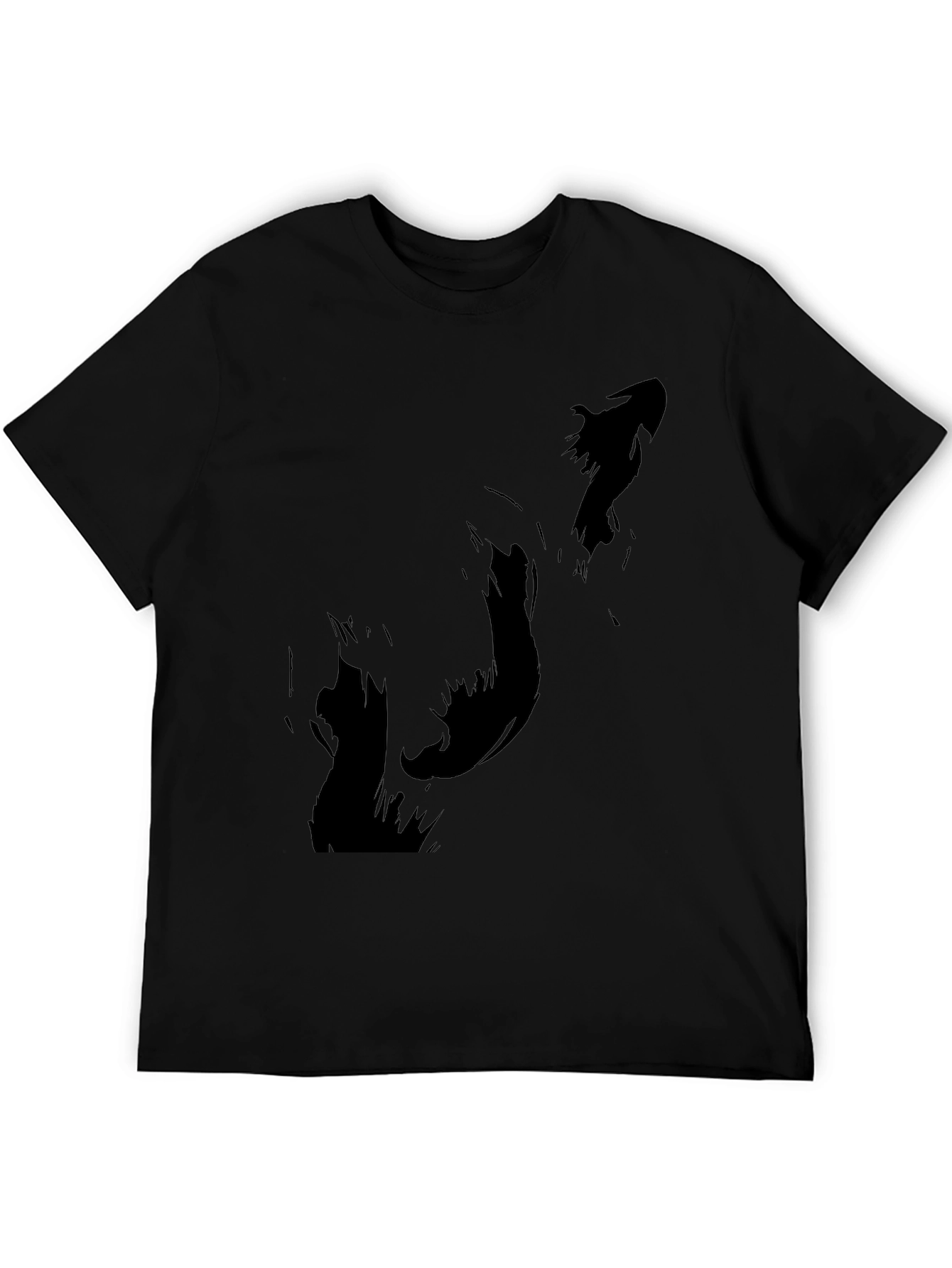 Mens Black T-Shirt with Abstract Silhouette Design