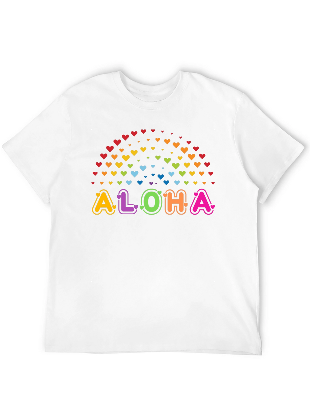 Aloha Rainbow Hearts Graphic Tee