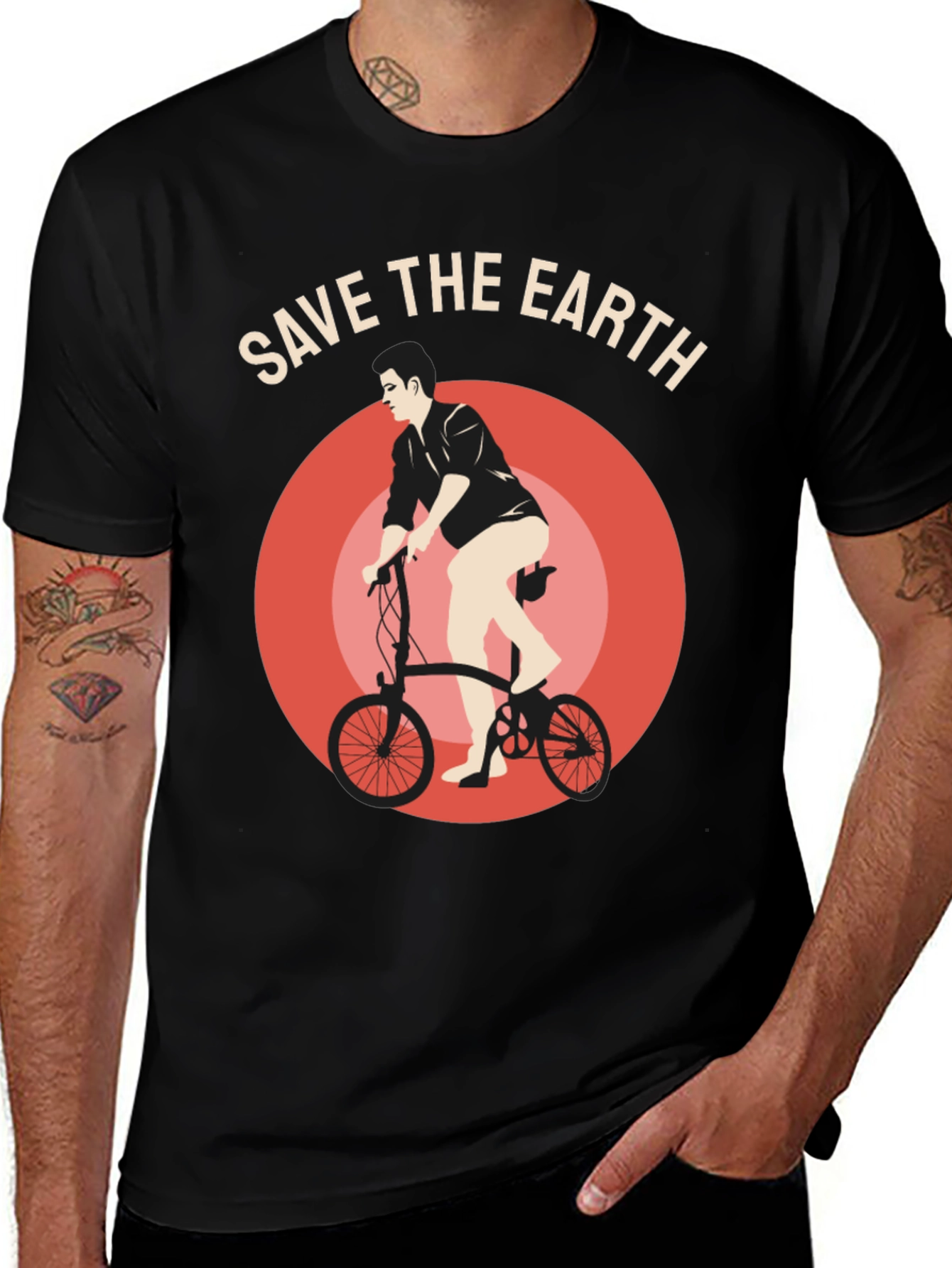 Save the Earth Graphic Tee - Bicycle Design