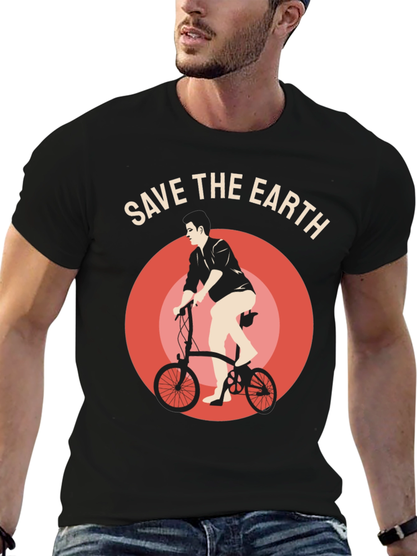 Save the Earth Graphic Tee - Bicycle Design