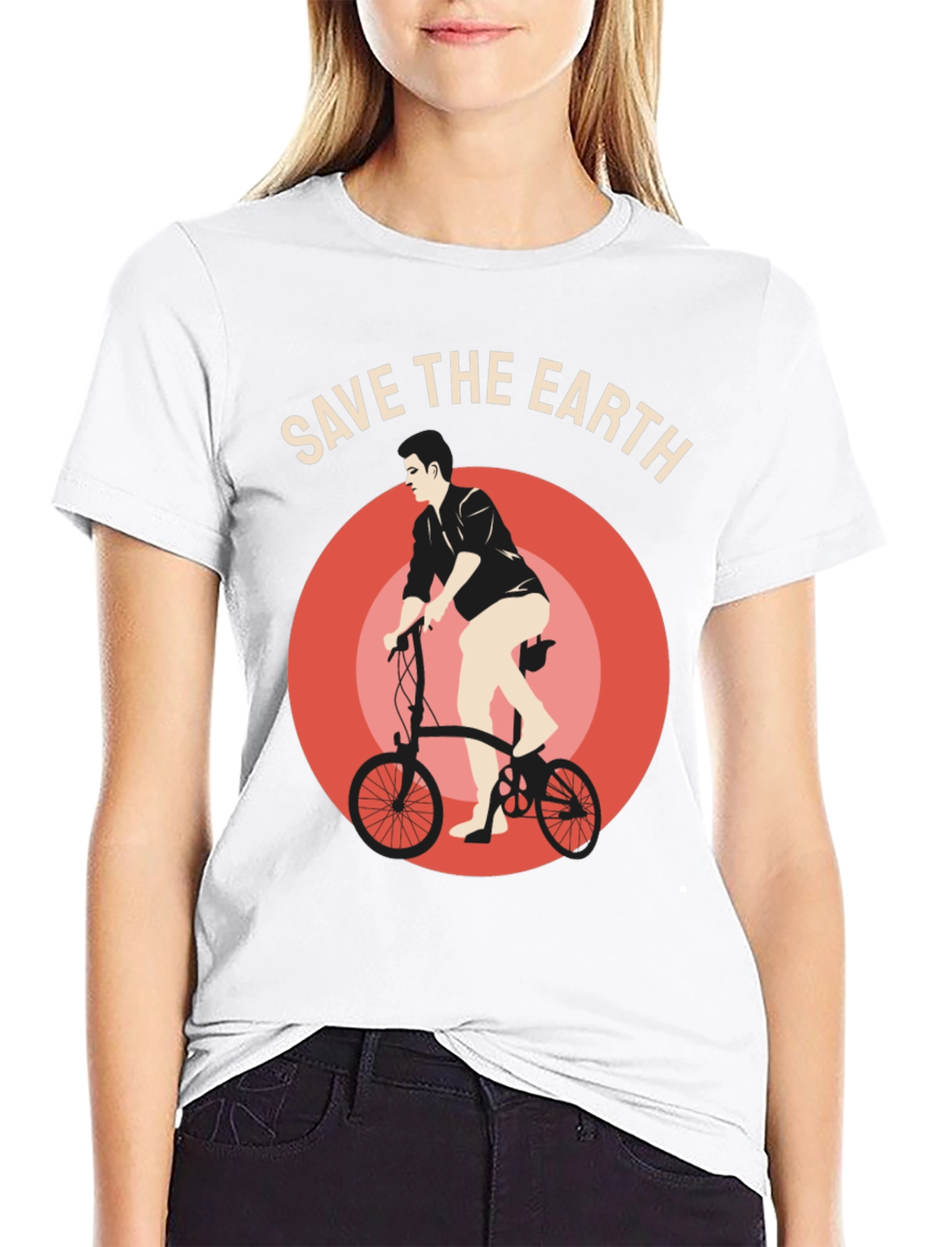 Save the Earth Graphic Tee - Bicycle Design