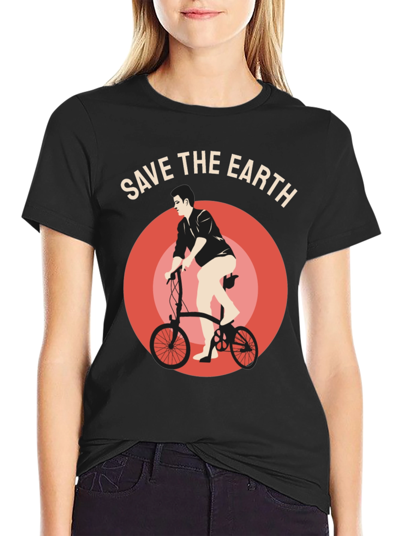 Save the Earth Graphic Tee - Bicycle Design
