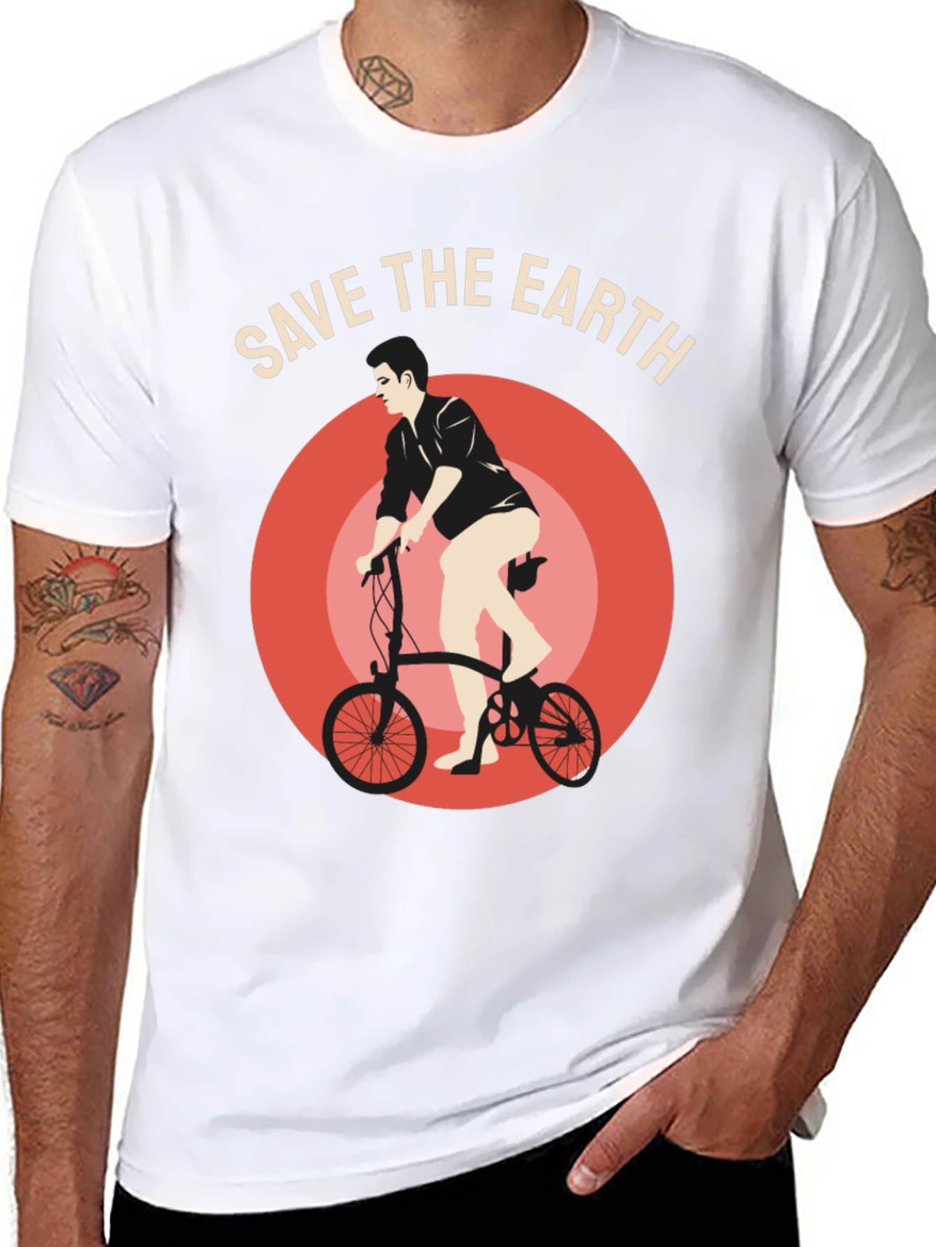 Save the Earth Graphic Tee - Bicycle Design