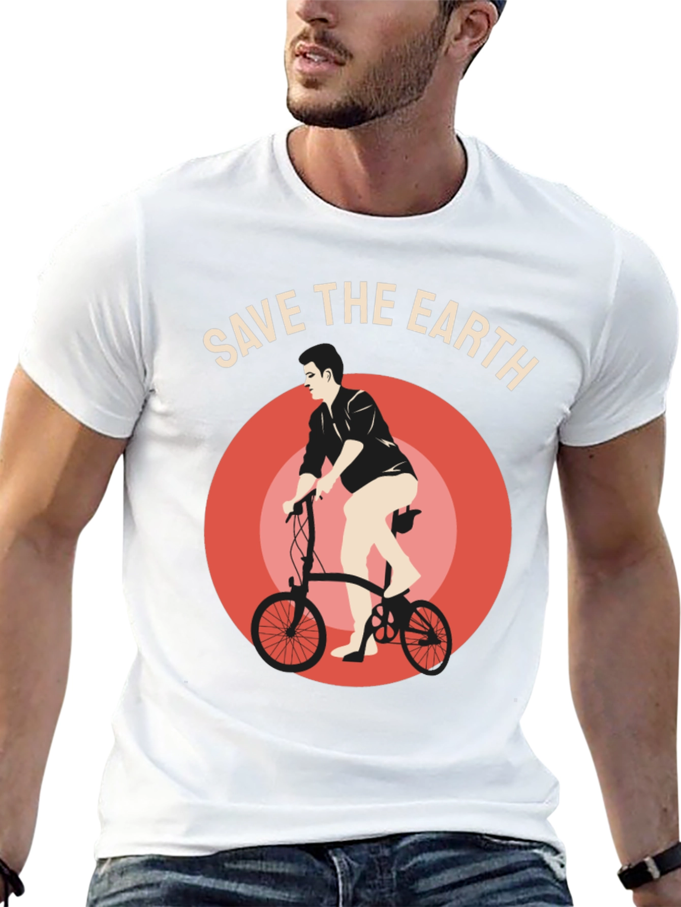 Save the Earth Graphic Tee - Bicycle Design
