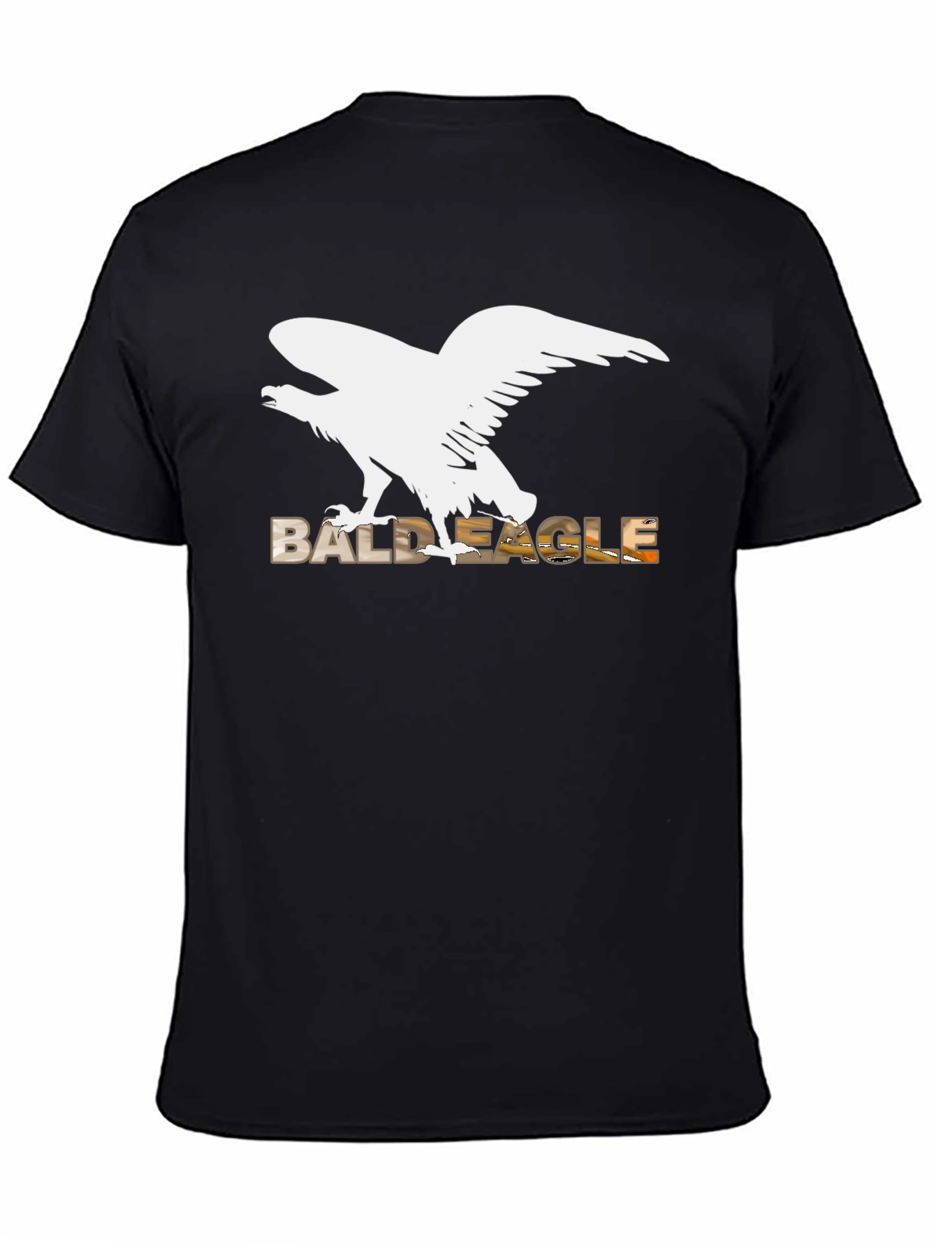 Bald Eagle Graphic Tee - Black Cotton Blend