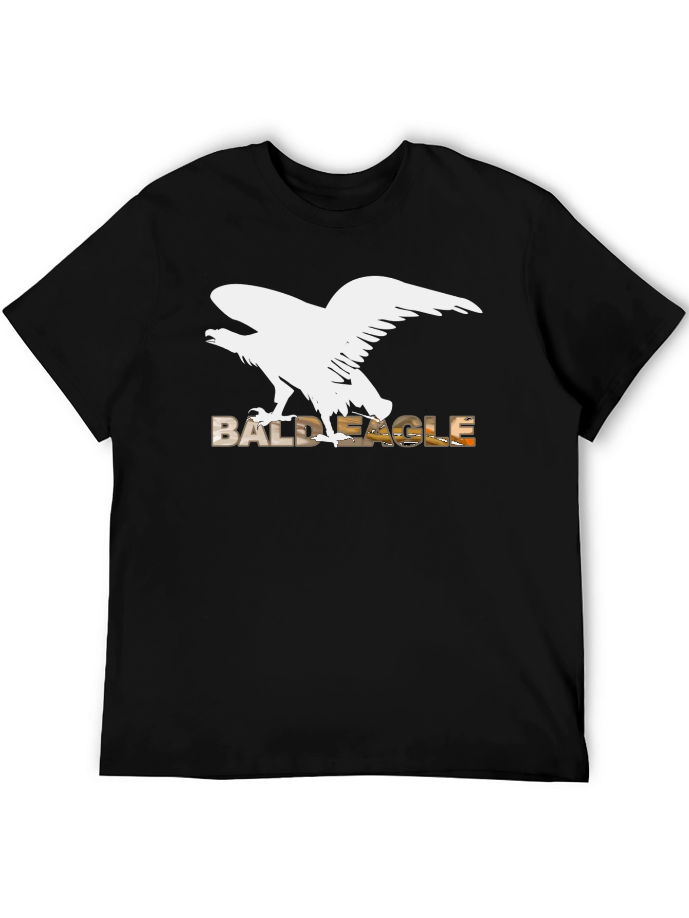 Bald Eagle Graphic Tee - Black Cotton Blend