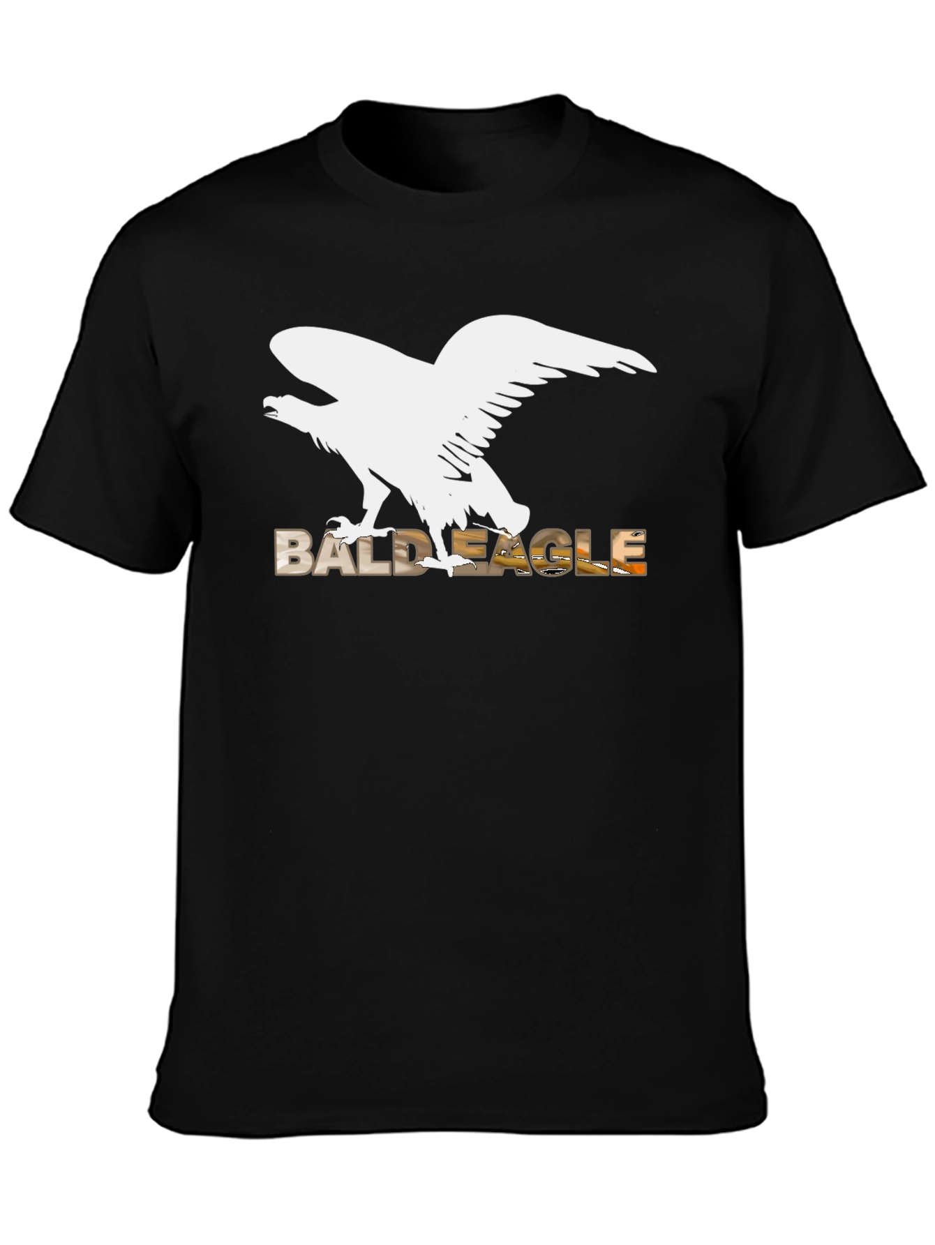 Bald Eagle Graphic Tee - Black Cotton Blend