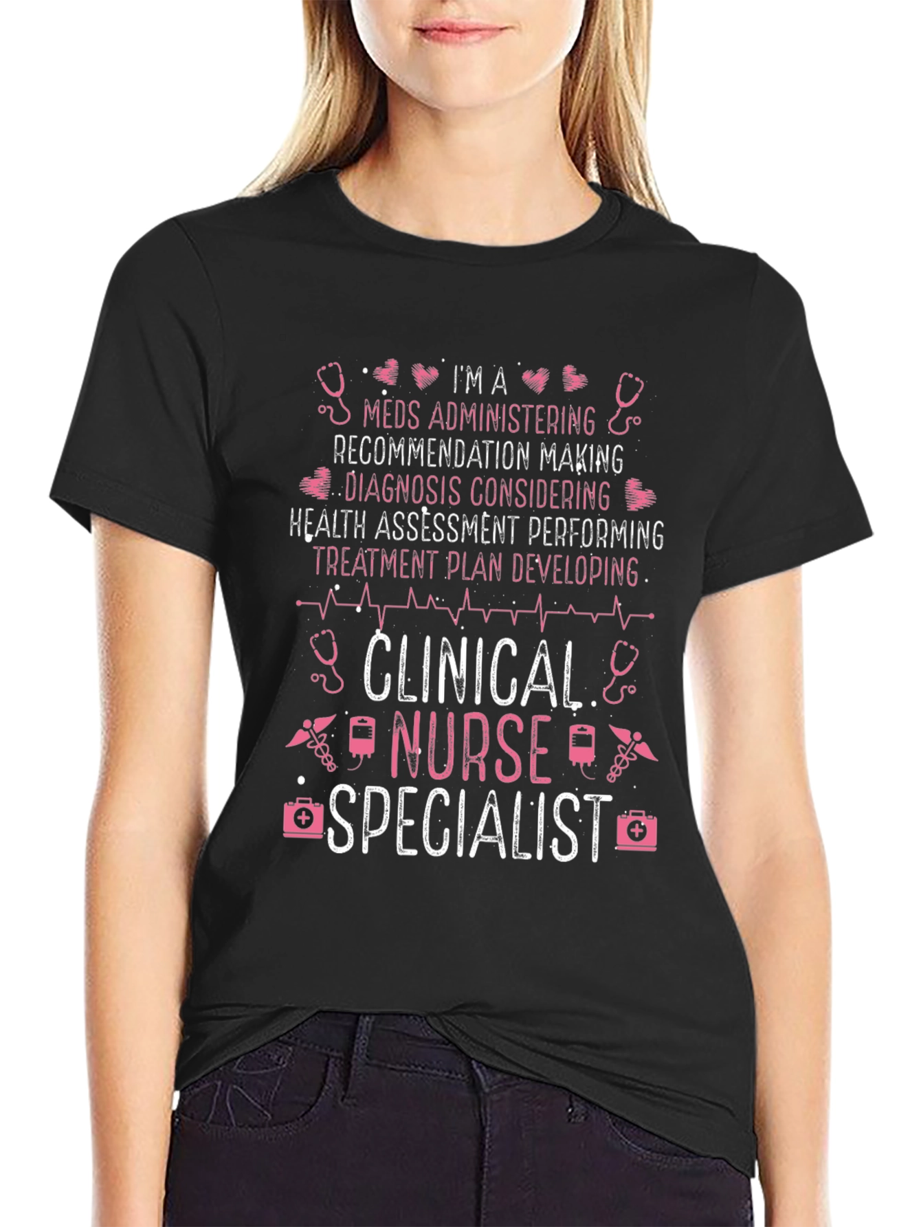 Clinical Nurse Specialist Graphic Tee - Black Cotton
