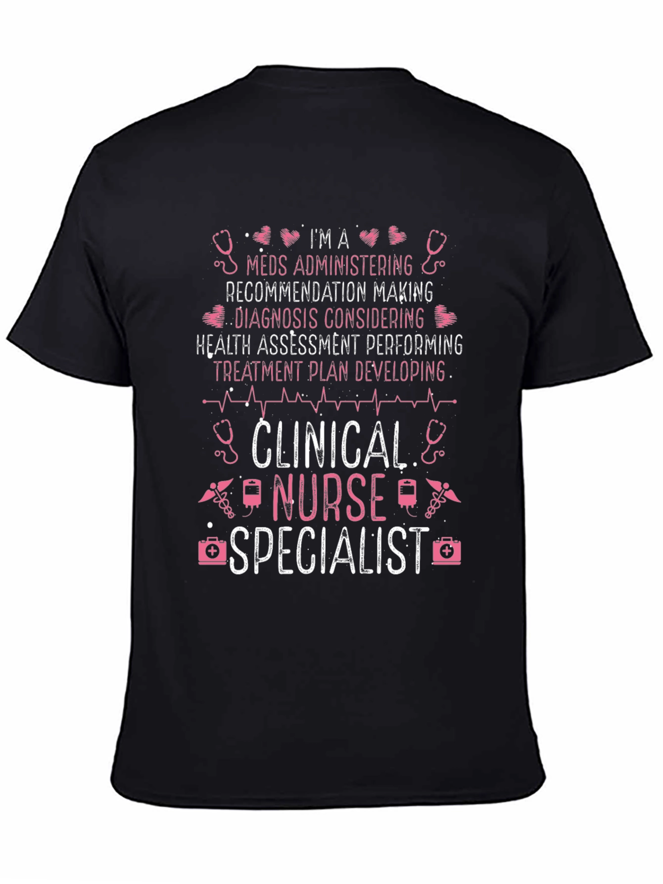 Clinical Nurse Specialist Graphic Tee - Black Cotton