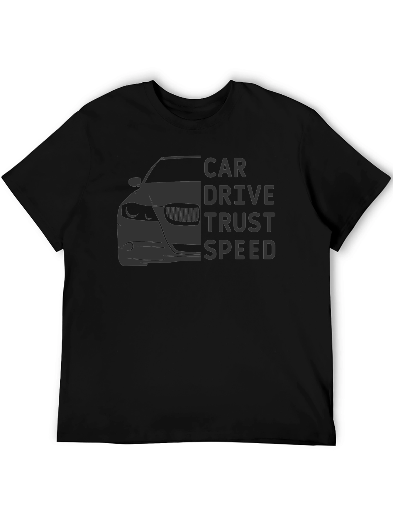 Car Drive Trust Speed Graphic Tee - Black