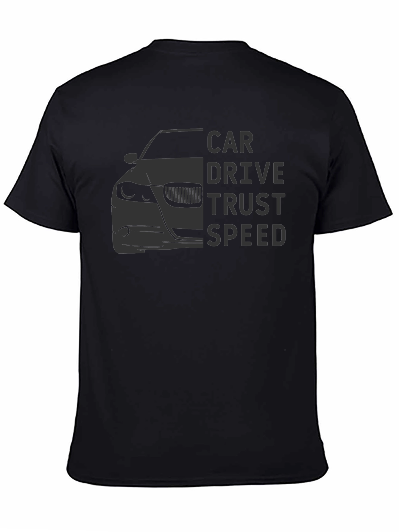 Car Drive Trust Speed Graphic Tee - Black