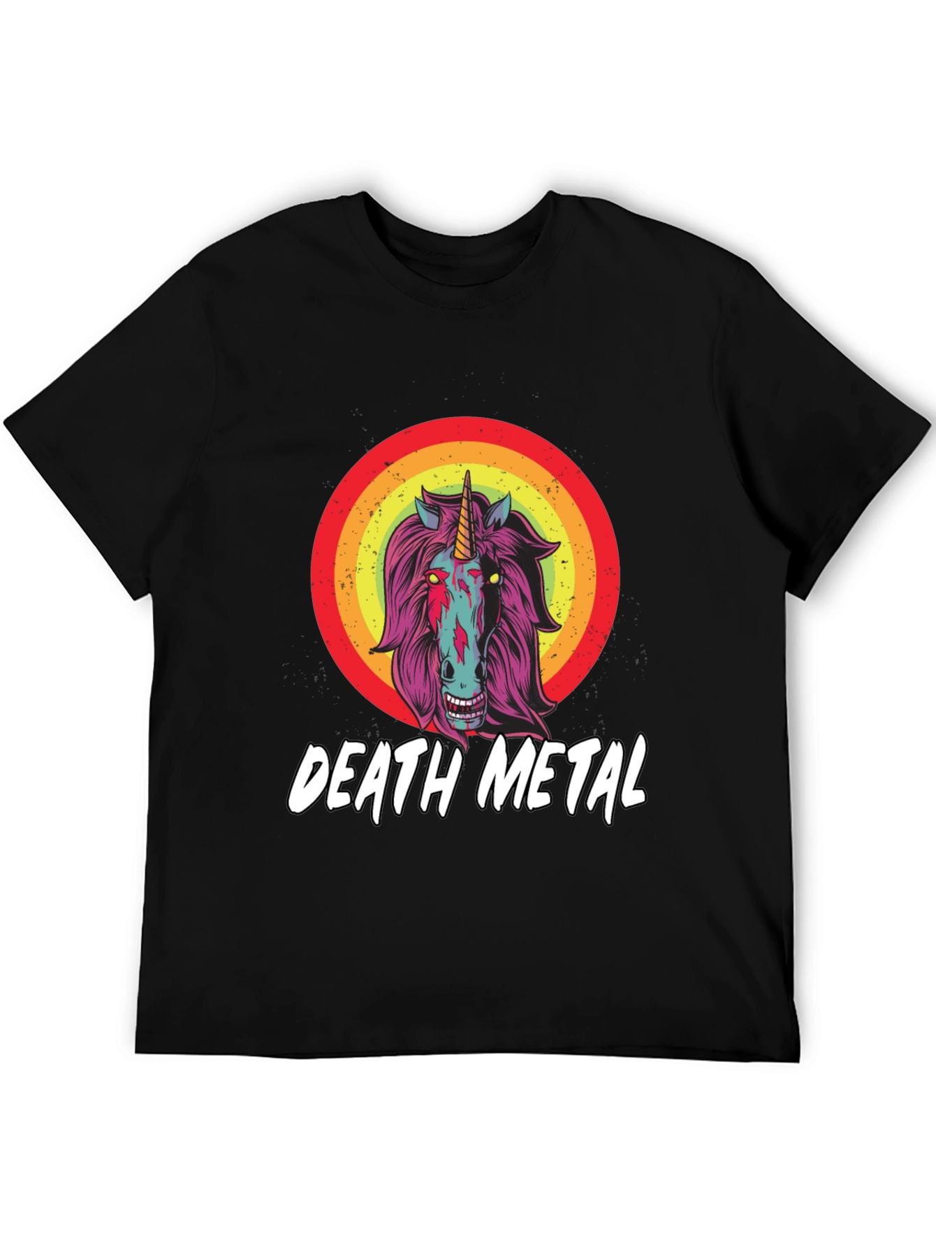 Death Metal Unicorn Graphic T-Shirt