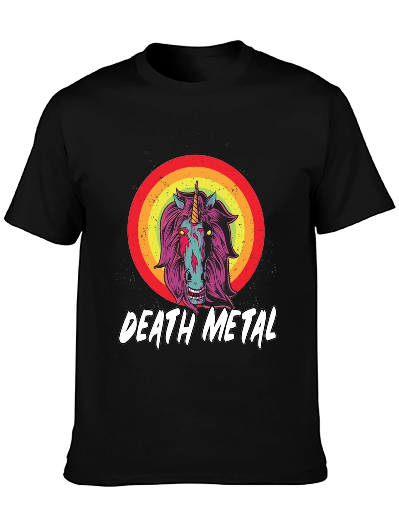 Death Metal Unicorn Graphic T-Shirt