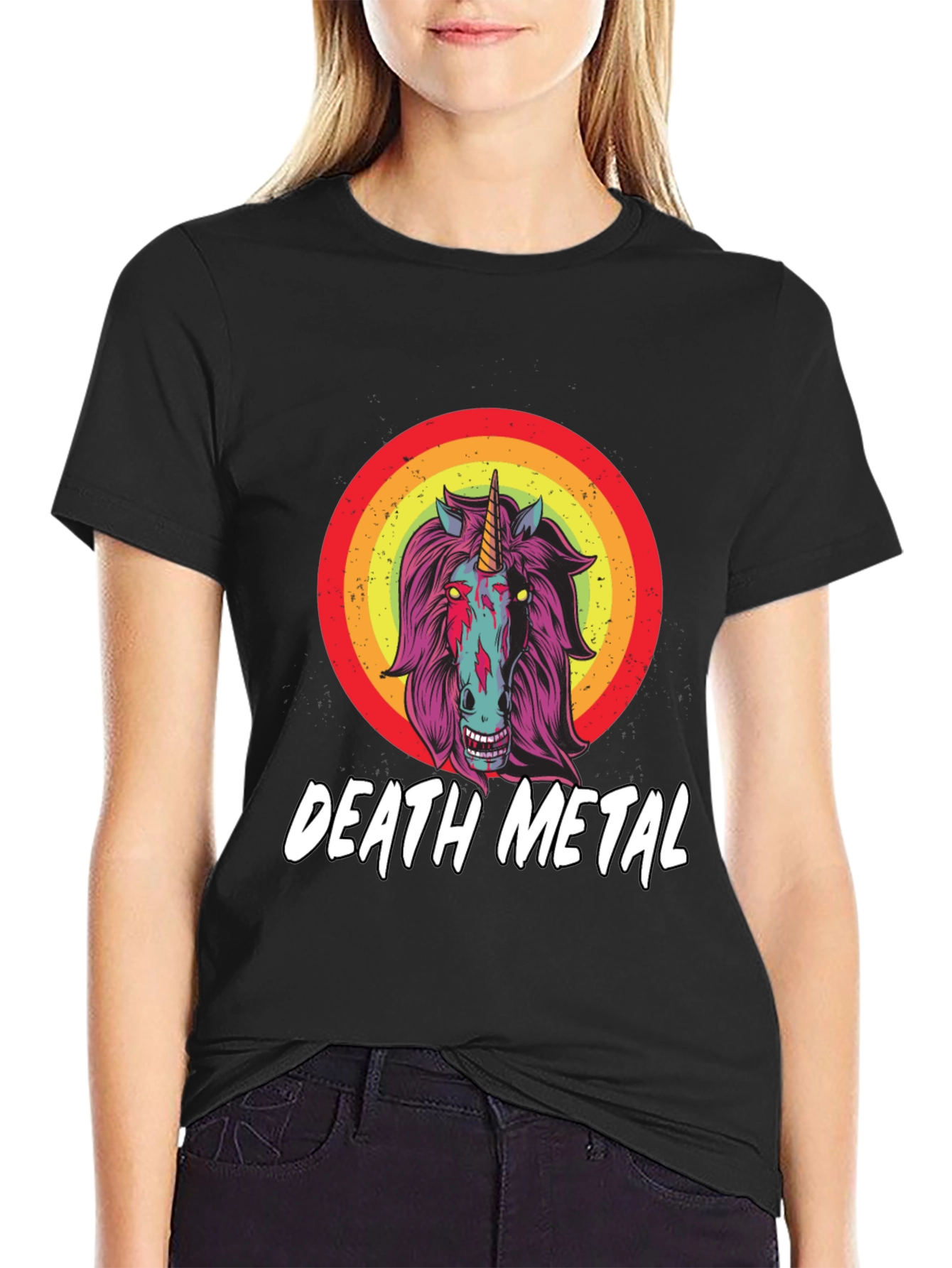 Death Metal Unicorn Graphic T-Shirt