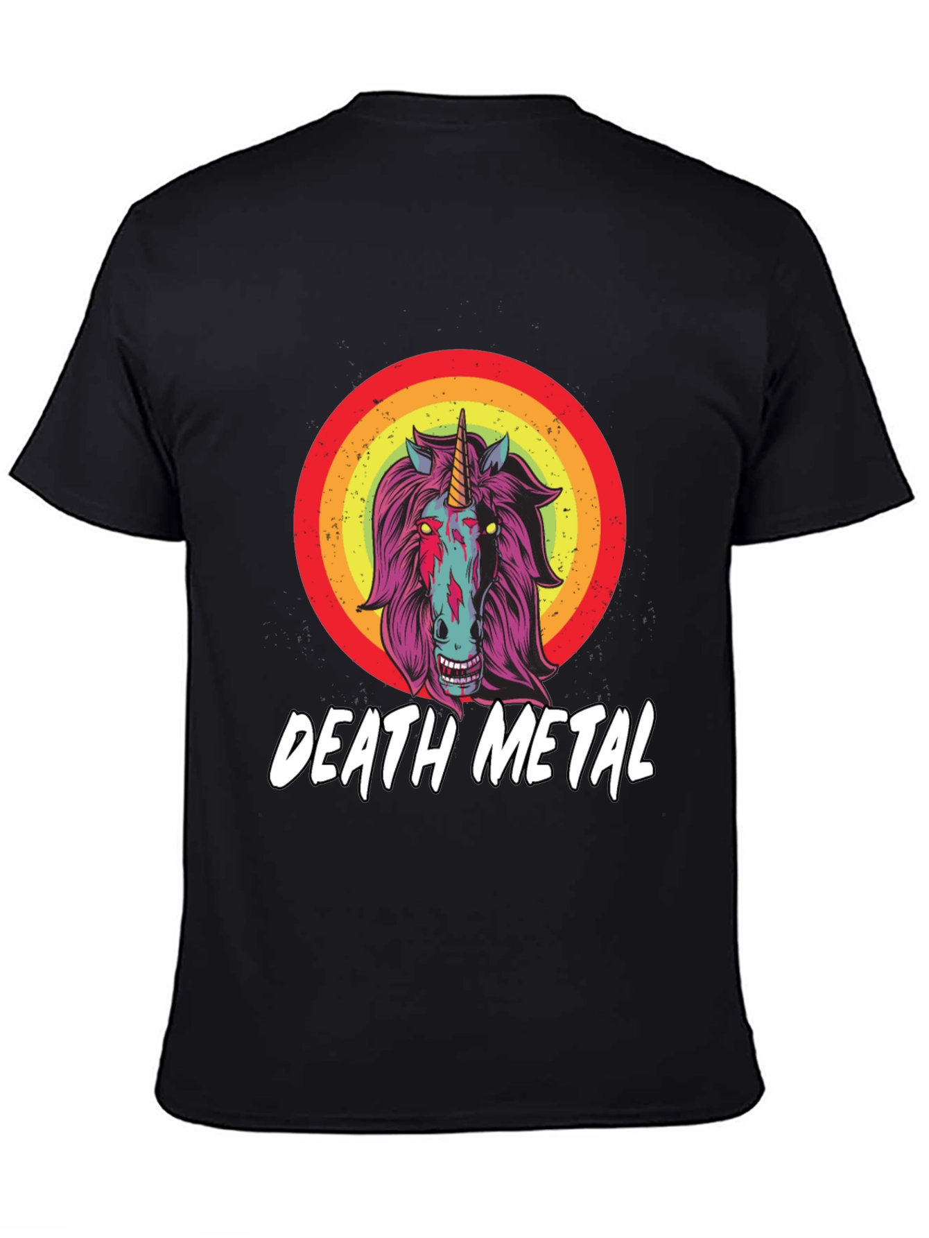 Death Metal Unicorn Graphic T-Shirt