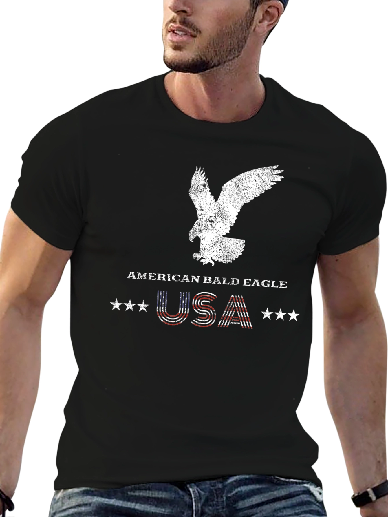 American Bald Eagle USA Graphic Tee