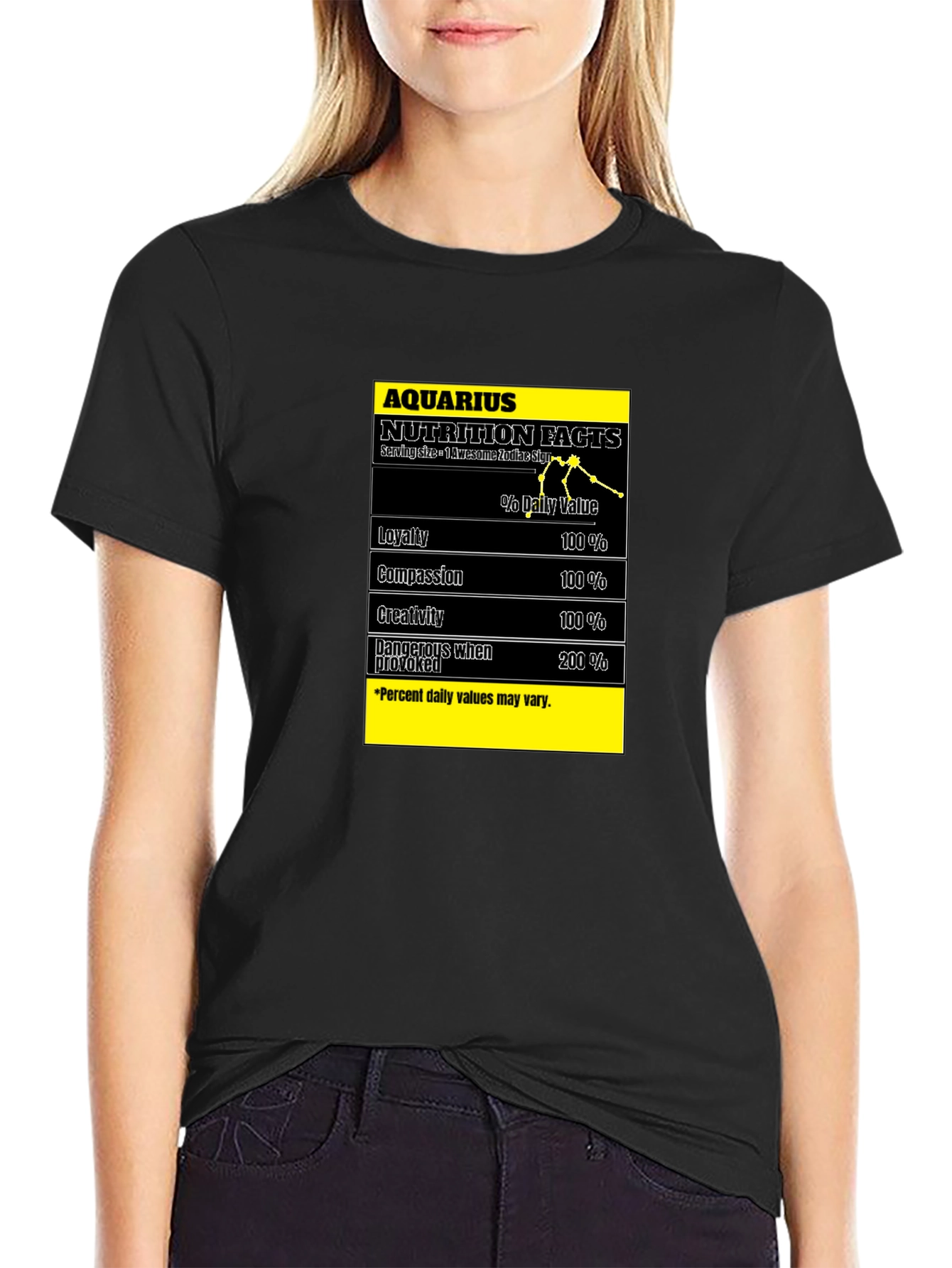 Aquarius Nutrition Facts Black T-Shirt