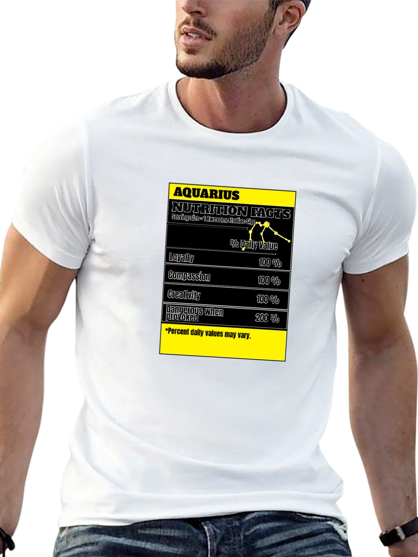Aquarius Nutrition Facts Black T-Shirt