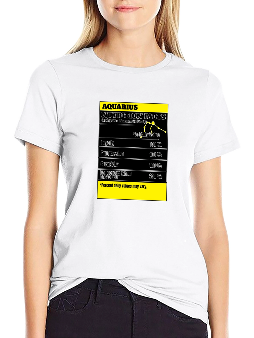 Aquarius Nutrition Facts Black T-Shirt