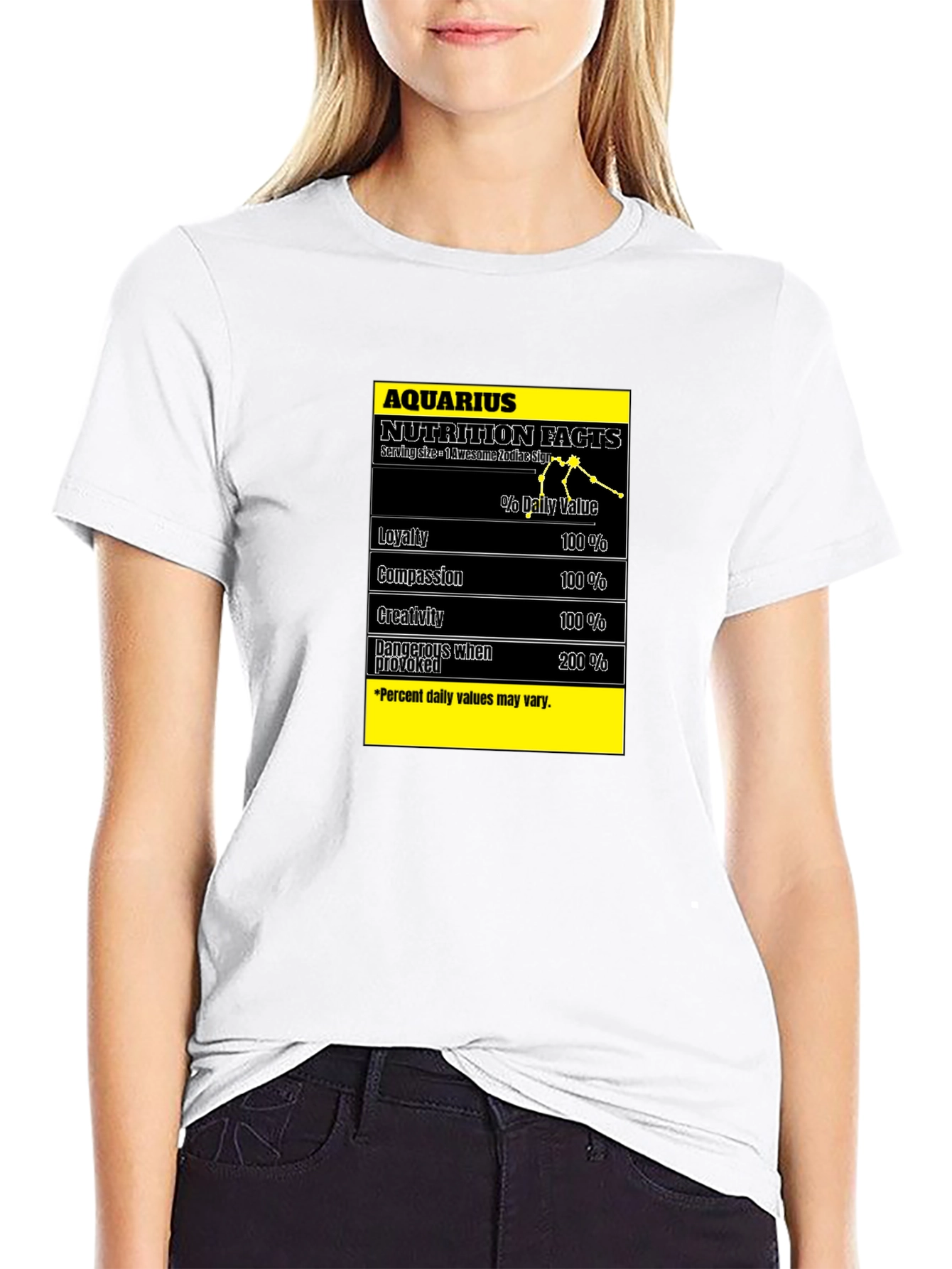 Aquarius Nutrition Facts Black T-Shirt