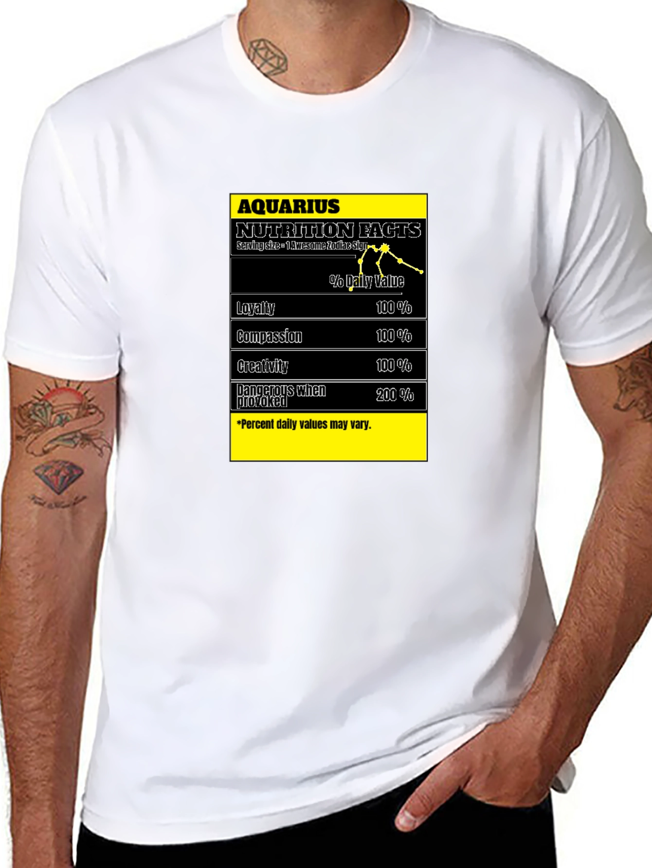 Aquarius Nutrition Facts Black T-Shirt