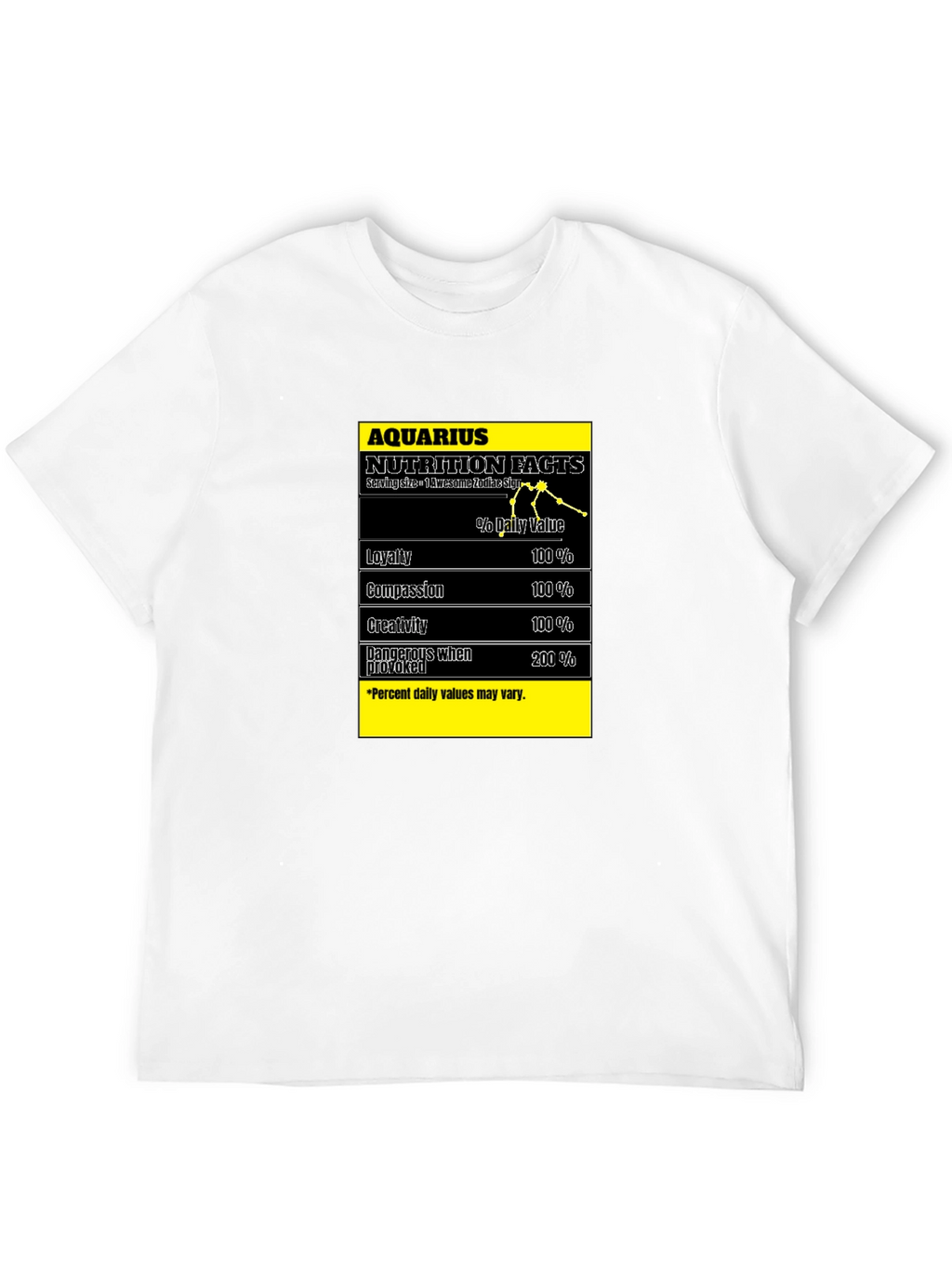 Aquarius Nutrition Facts Black T-Shirt