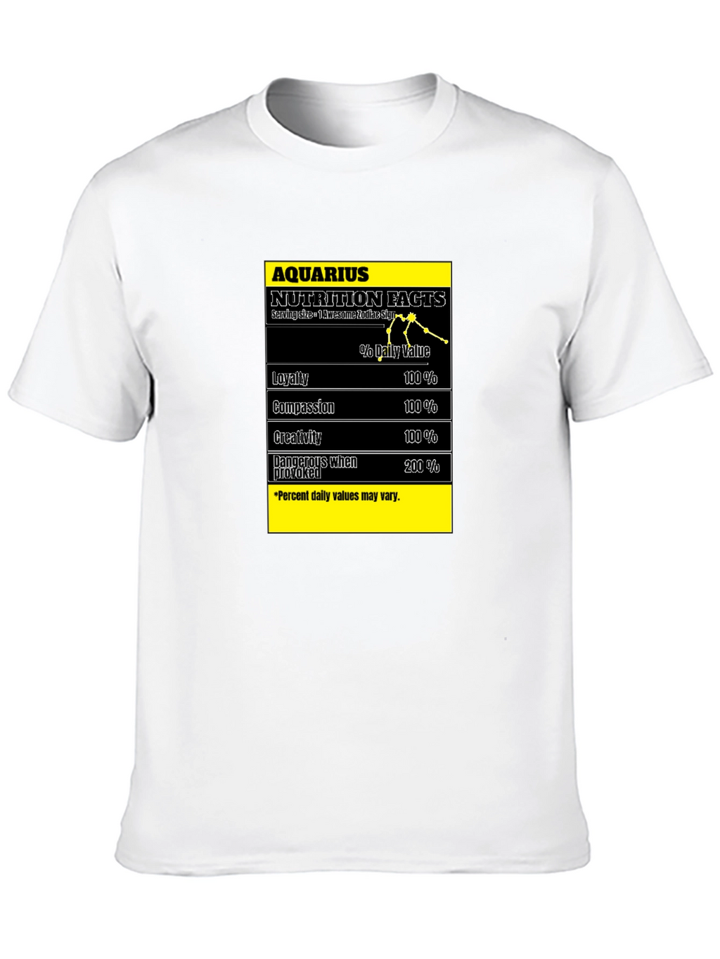 Aquarius Nutrition Facts Black T-Shirt