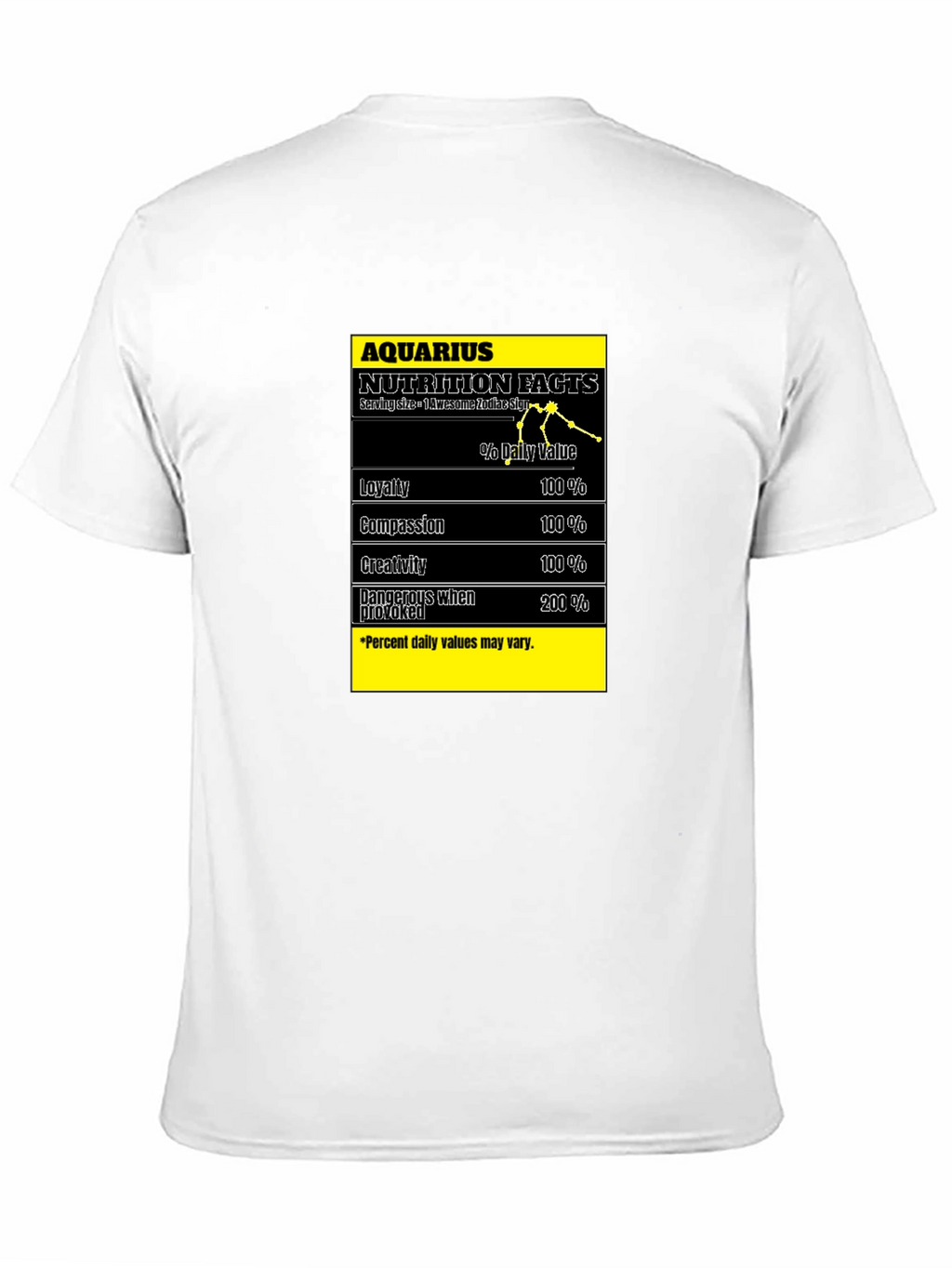 Aquarius Nutrition Facts Black T-Shirt