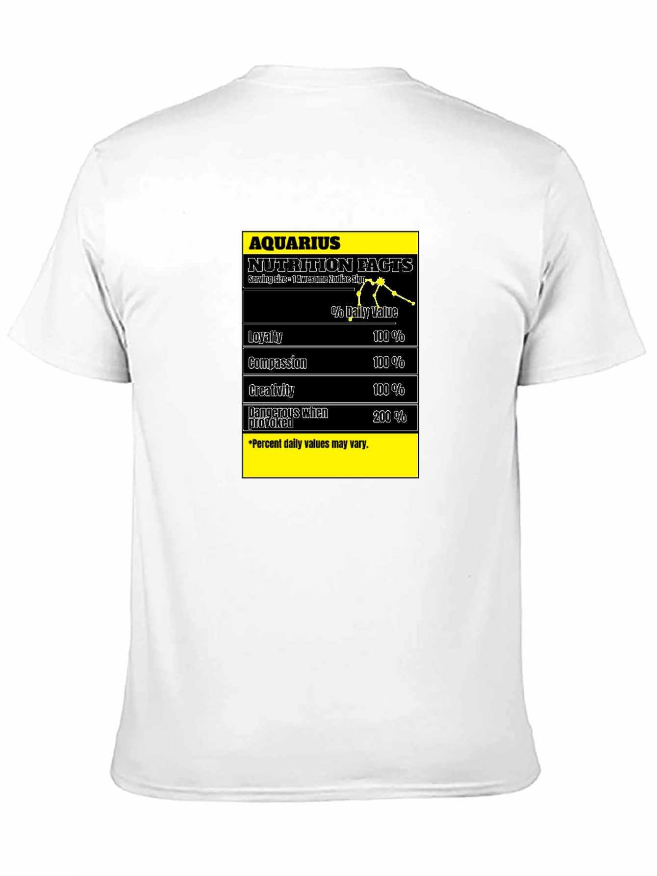 Aquarius Nutrition Facts Black T-Shirt