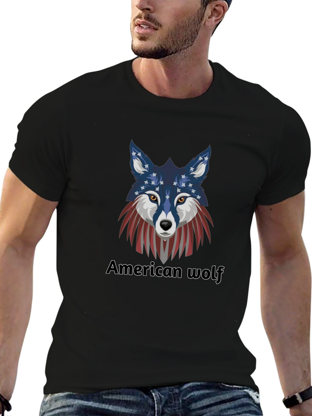 American Wolf Graphic T-Shirt