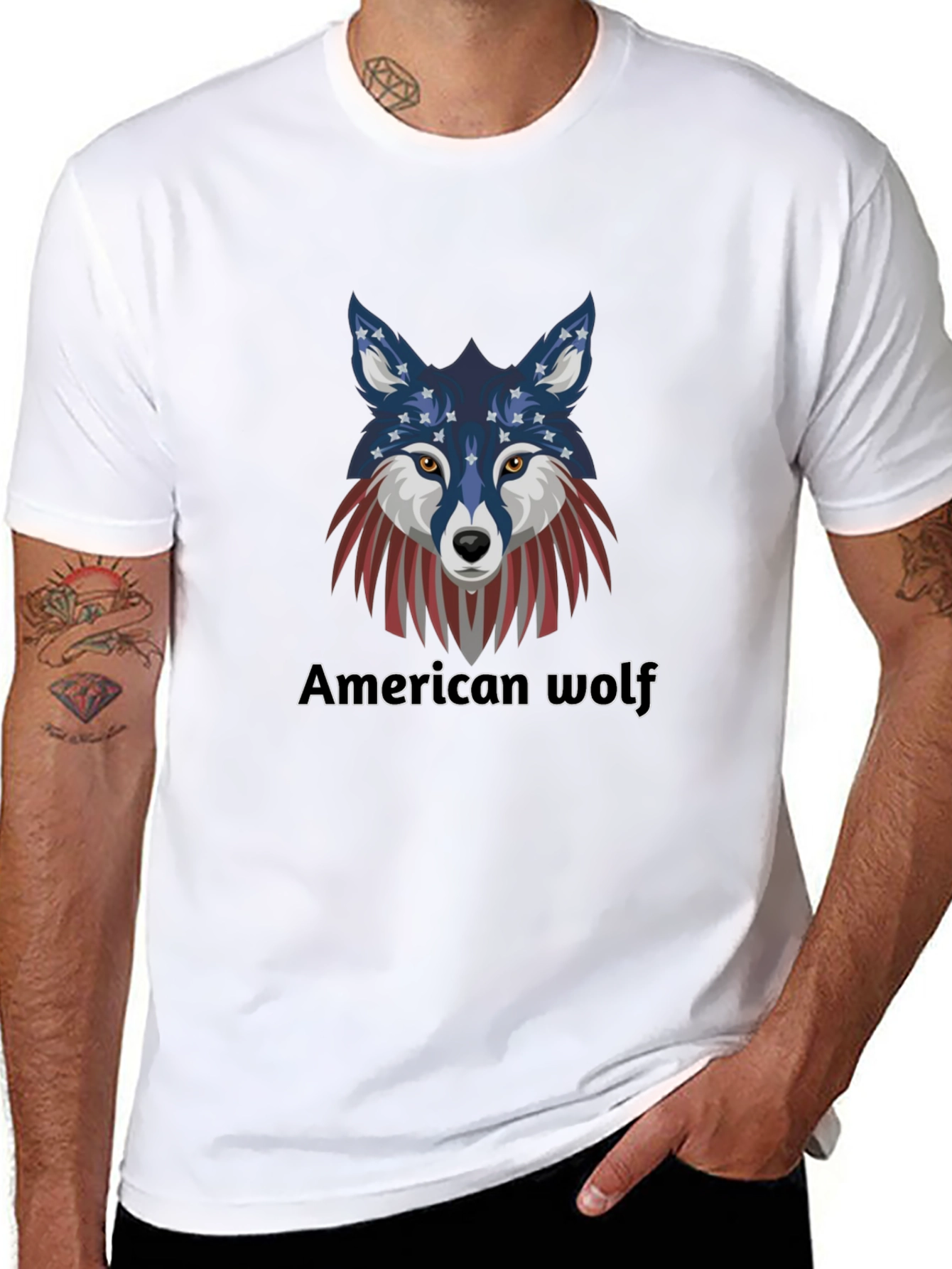 American Wolf Graphic T-Shirt