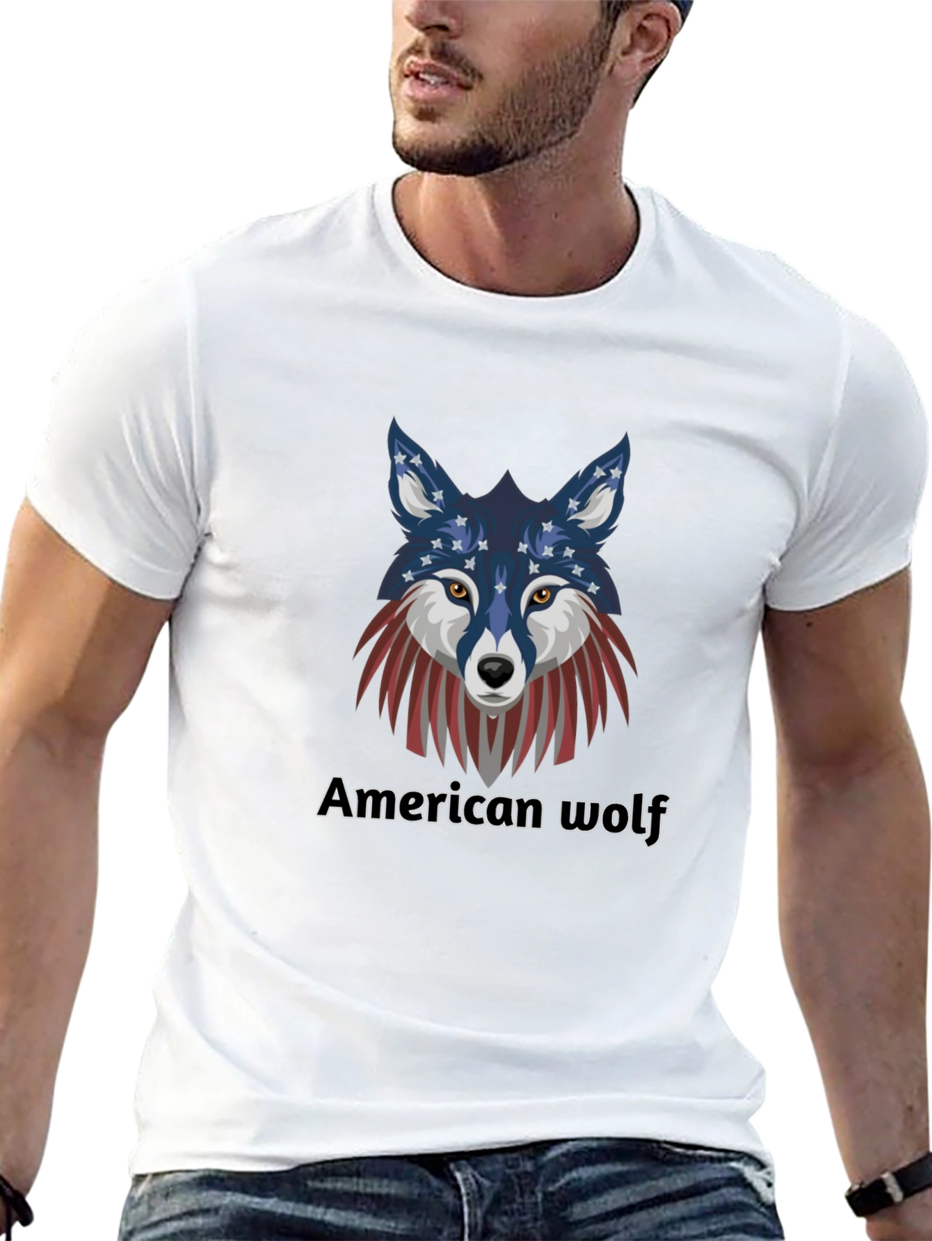 American Wolf Graphic T-Shirt