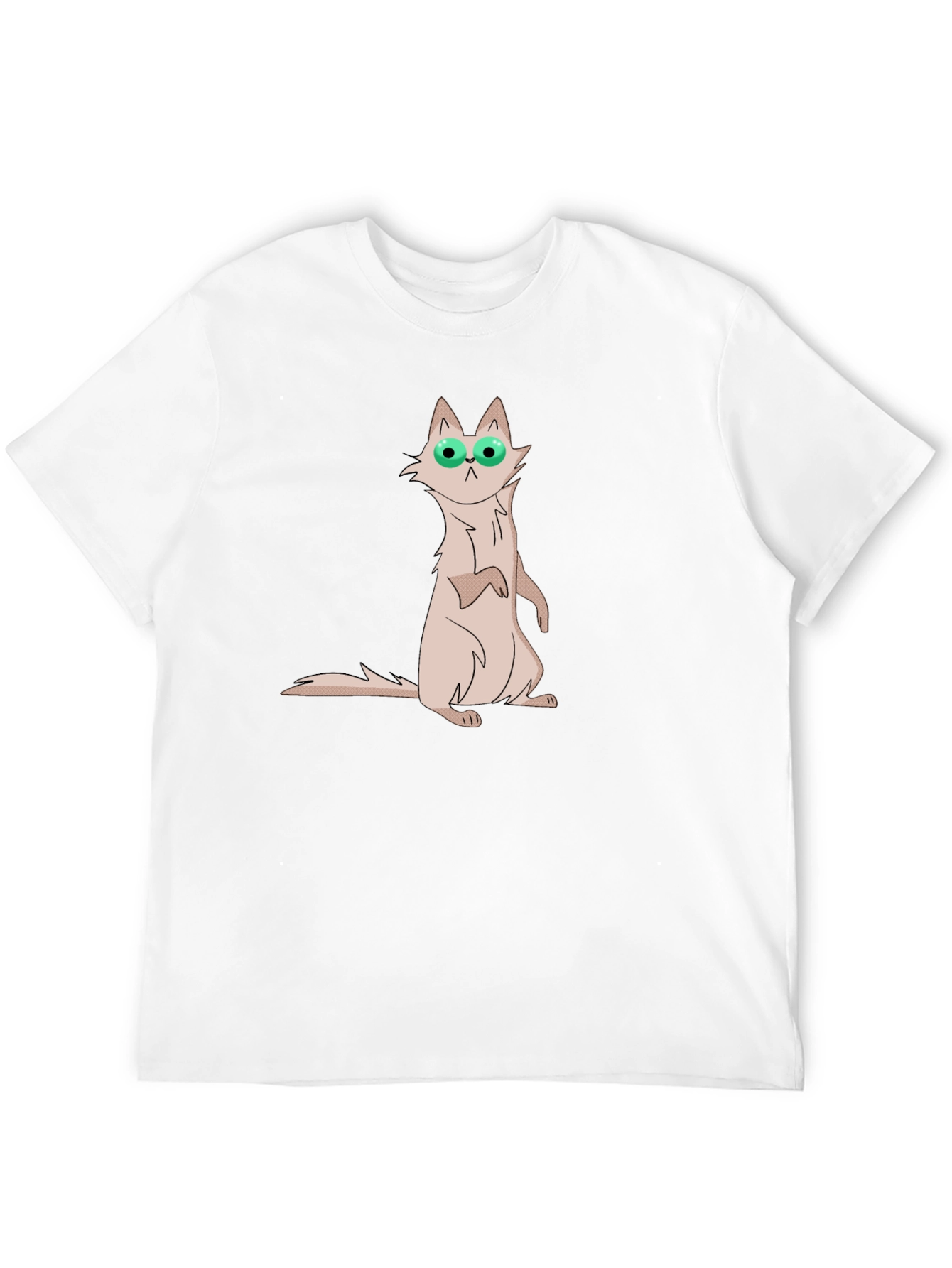 Cat with Glasses Graphic Tee - Mens Black T-Shirt