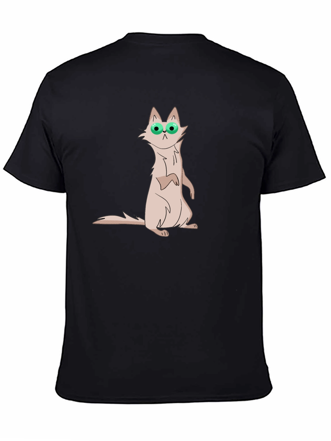 Cat with Glasses Graphic Tee - Mens Black T-Shirt