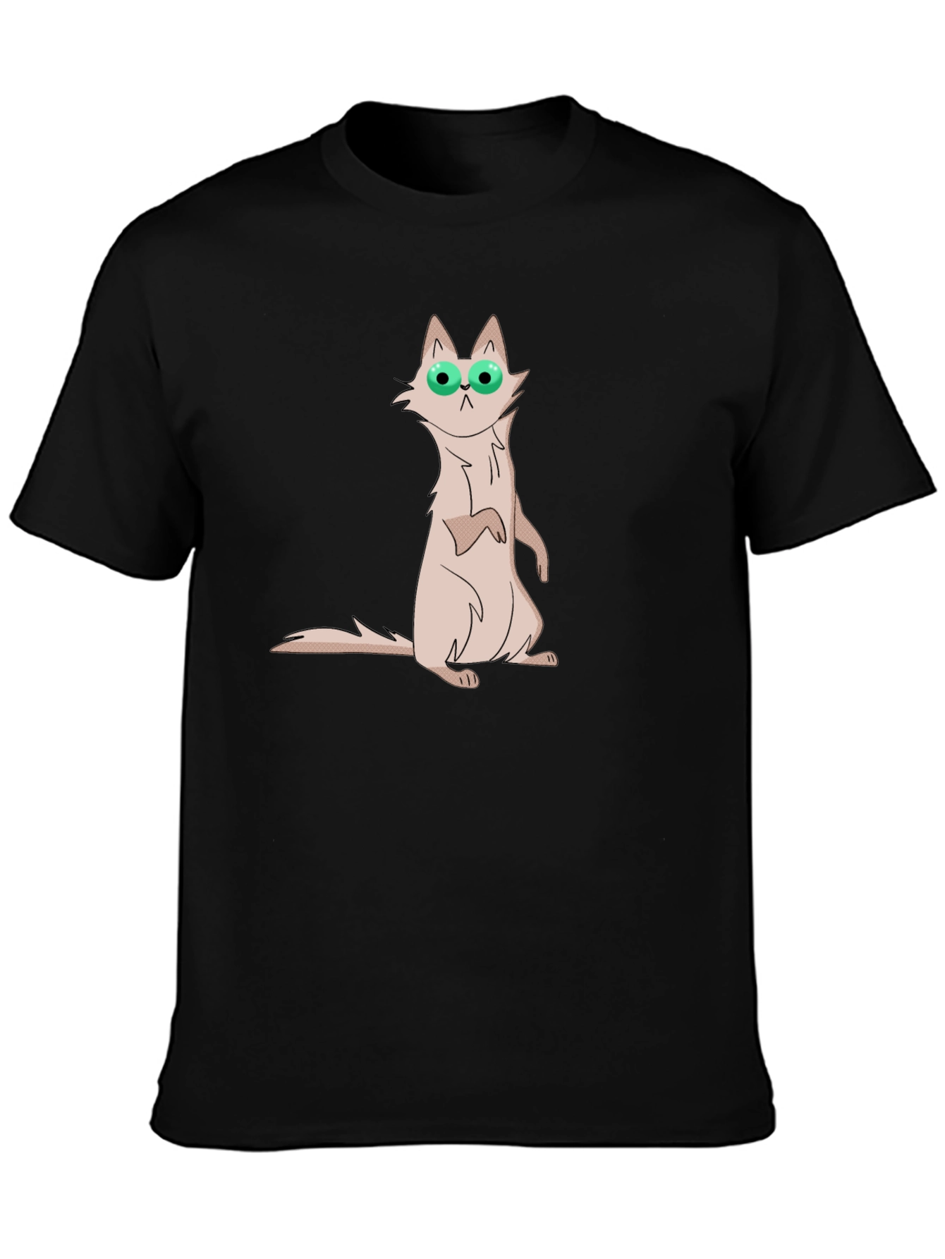 Cat with Glasses Graphic Tee - Mens Black T-Shirt
