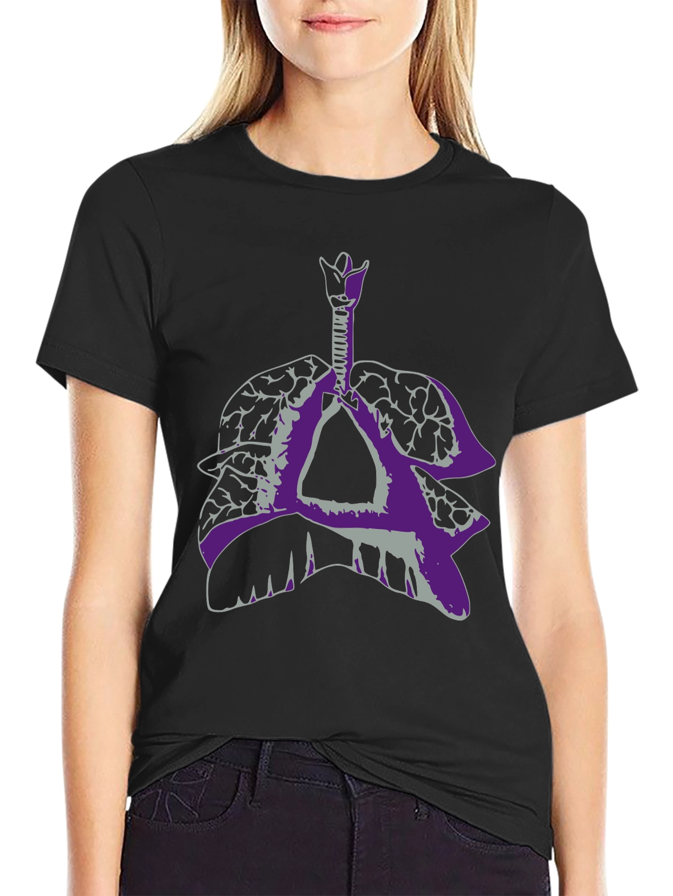 Anatomical Lungs Graphic Tee - Black