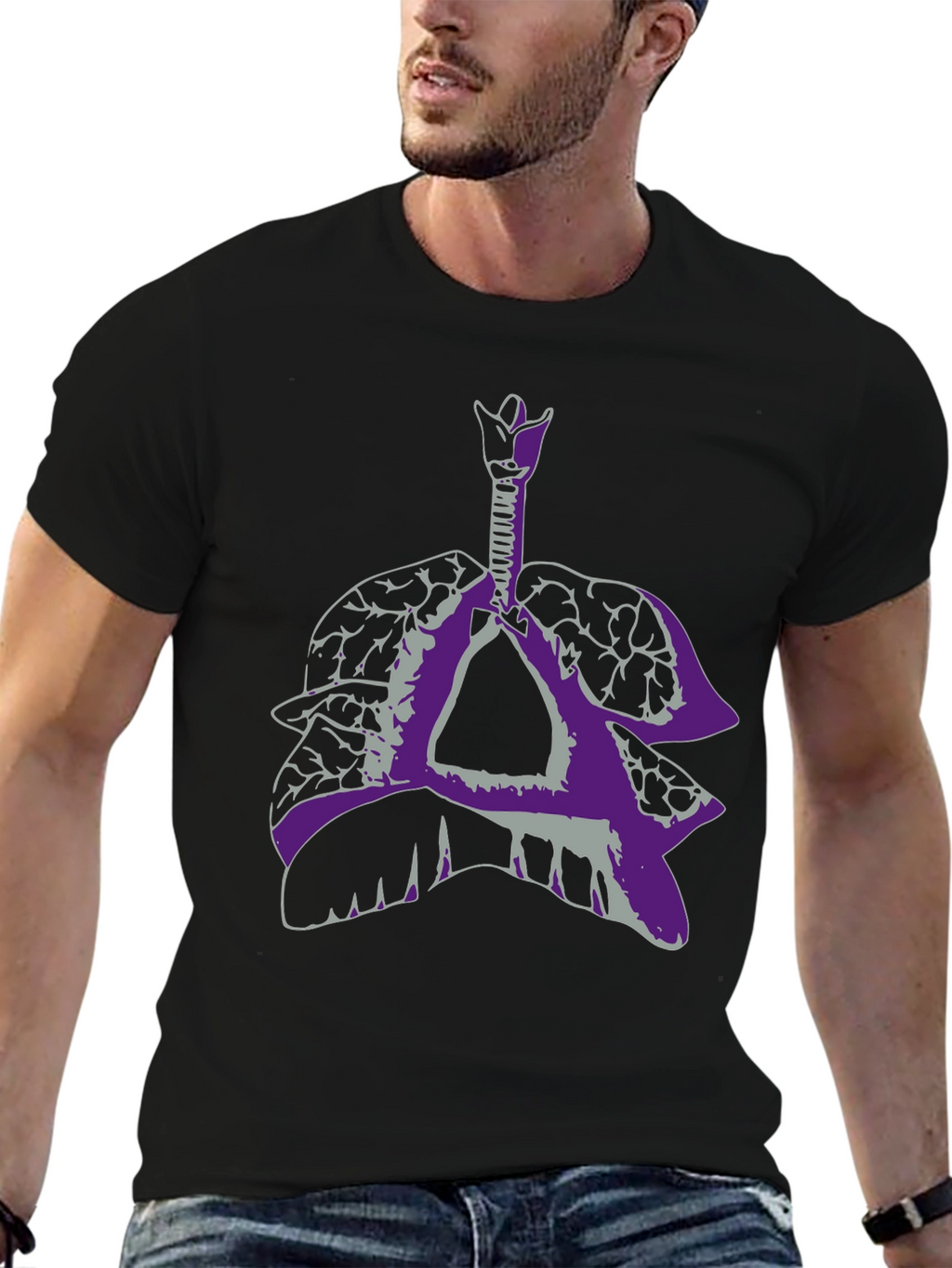 Anatomical Lungs Graphic Tee - Black