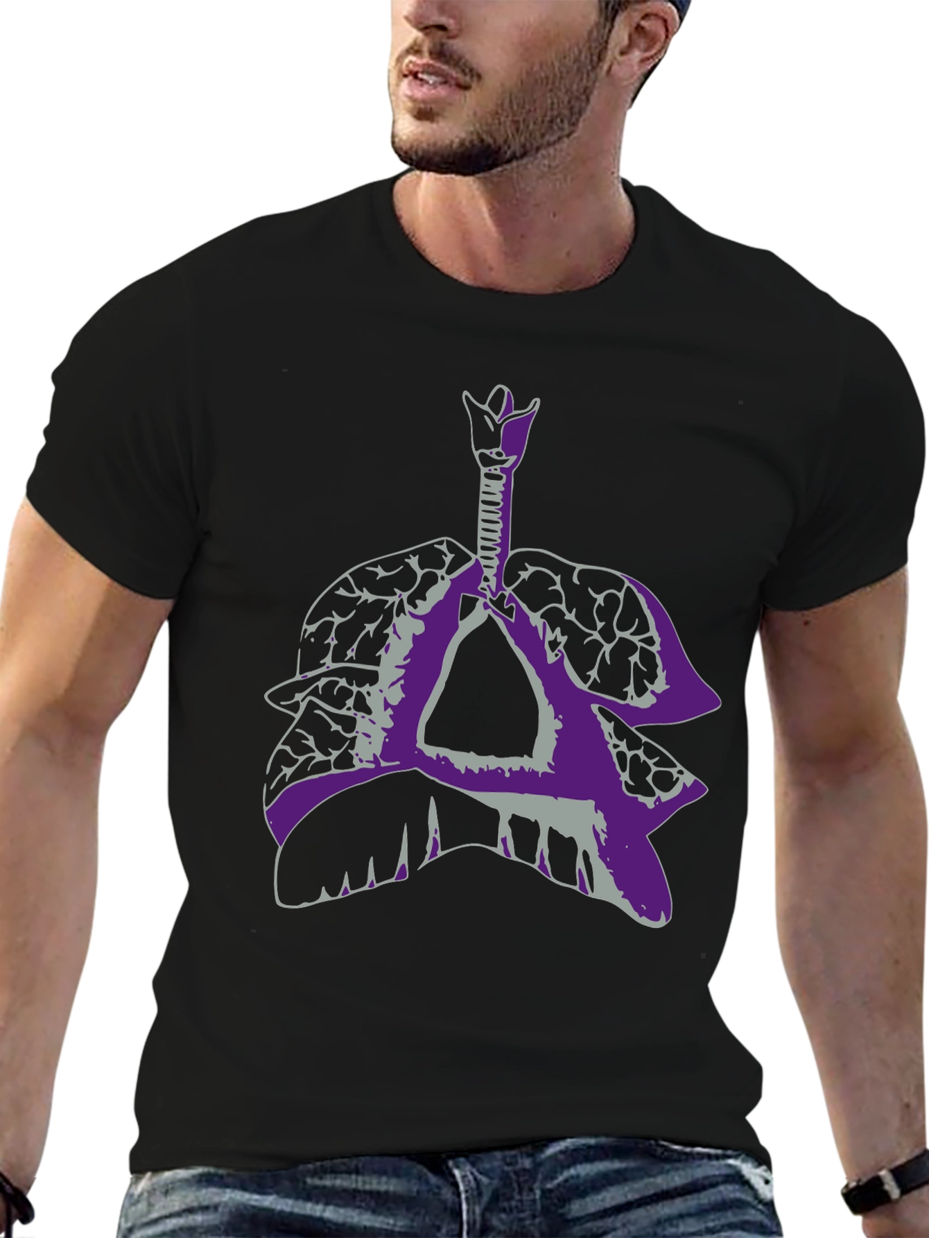 Anatomical Lungs Graphic Tee - Black