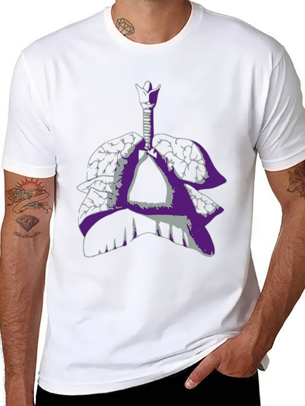 Anatomical Lungs Graphic Tee - Black