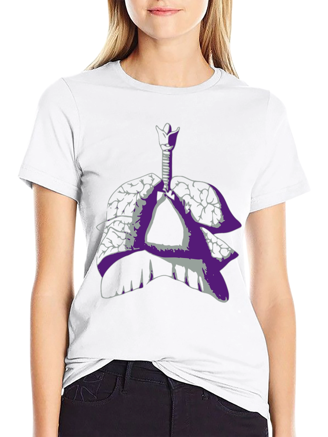 Anatomical Lungs Graphic Tee - Black