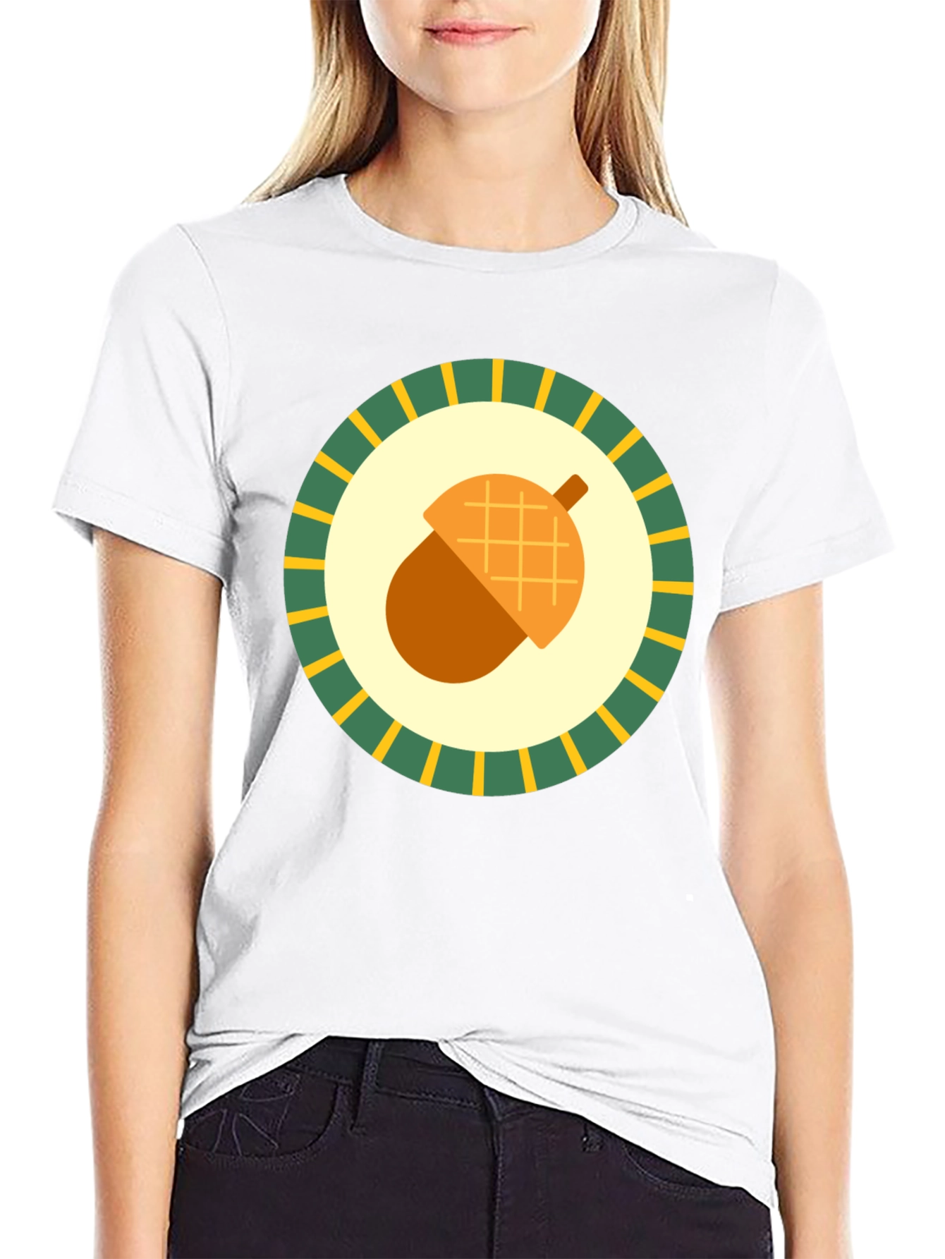 Acorn Emblem Tee - Nature Inspired Graphic Print